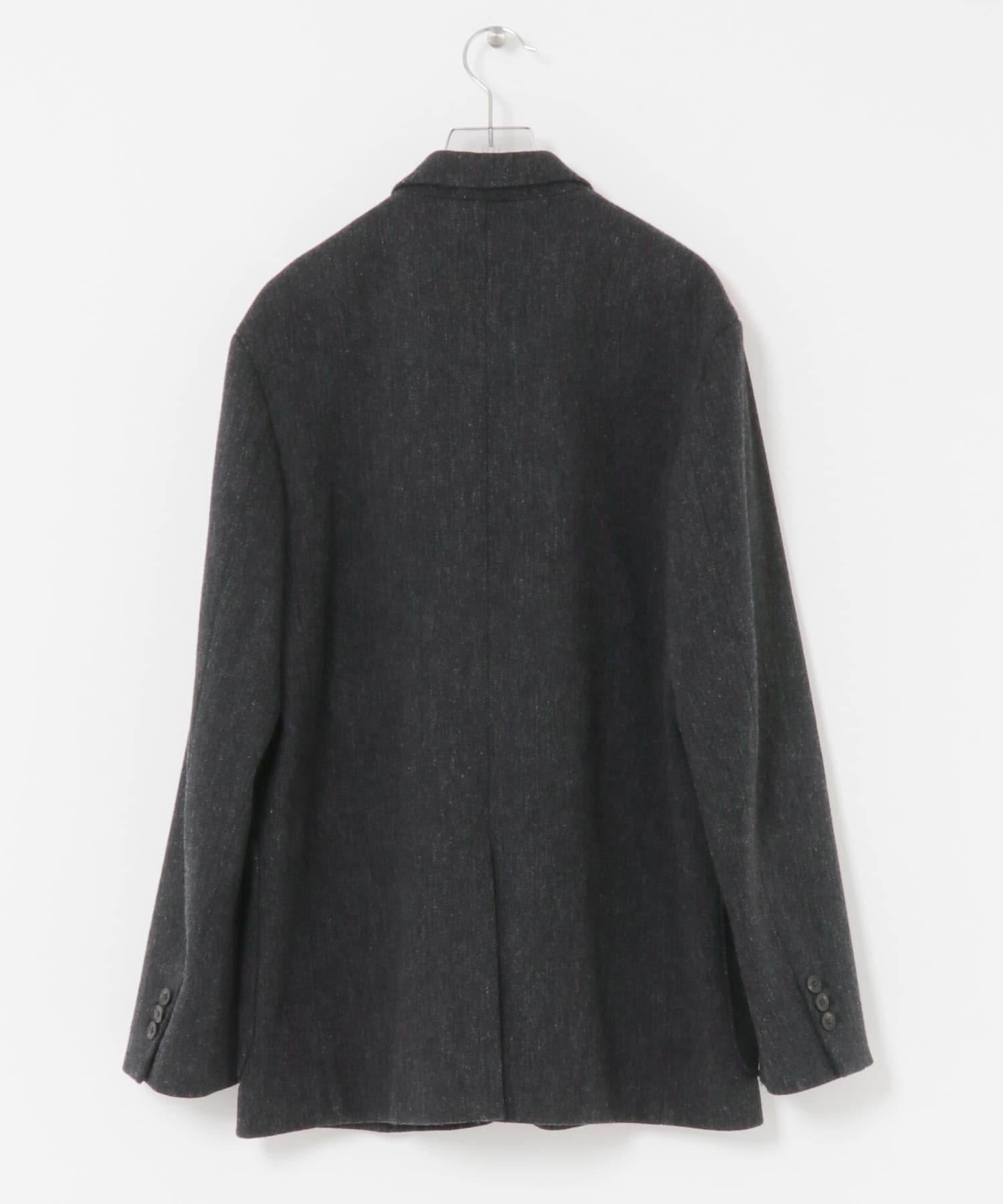 new basic　VINTAGE WOOL TWEED JACKET CHARCOAL M