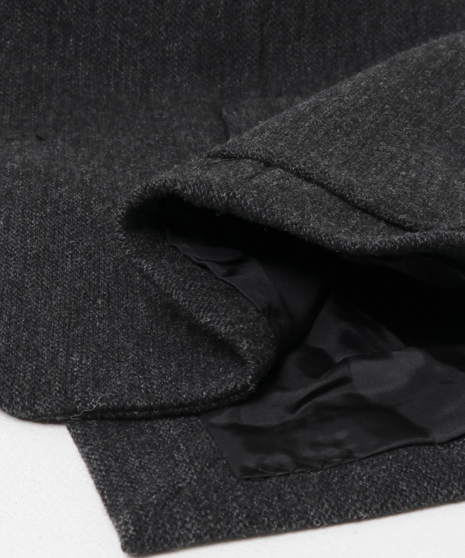 new basic　VINTAGE WOOL TWEED JACKET CHARCOAL M