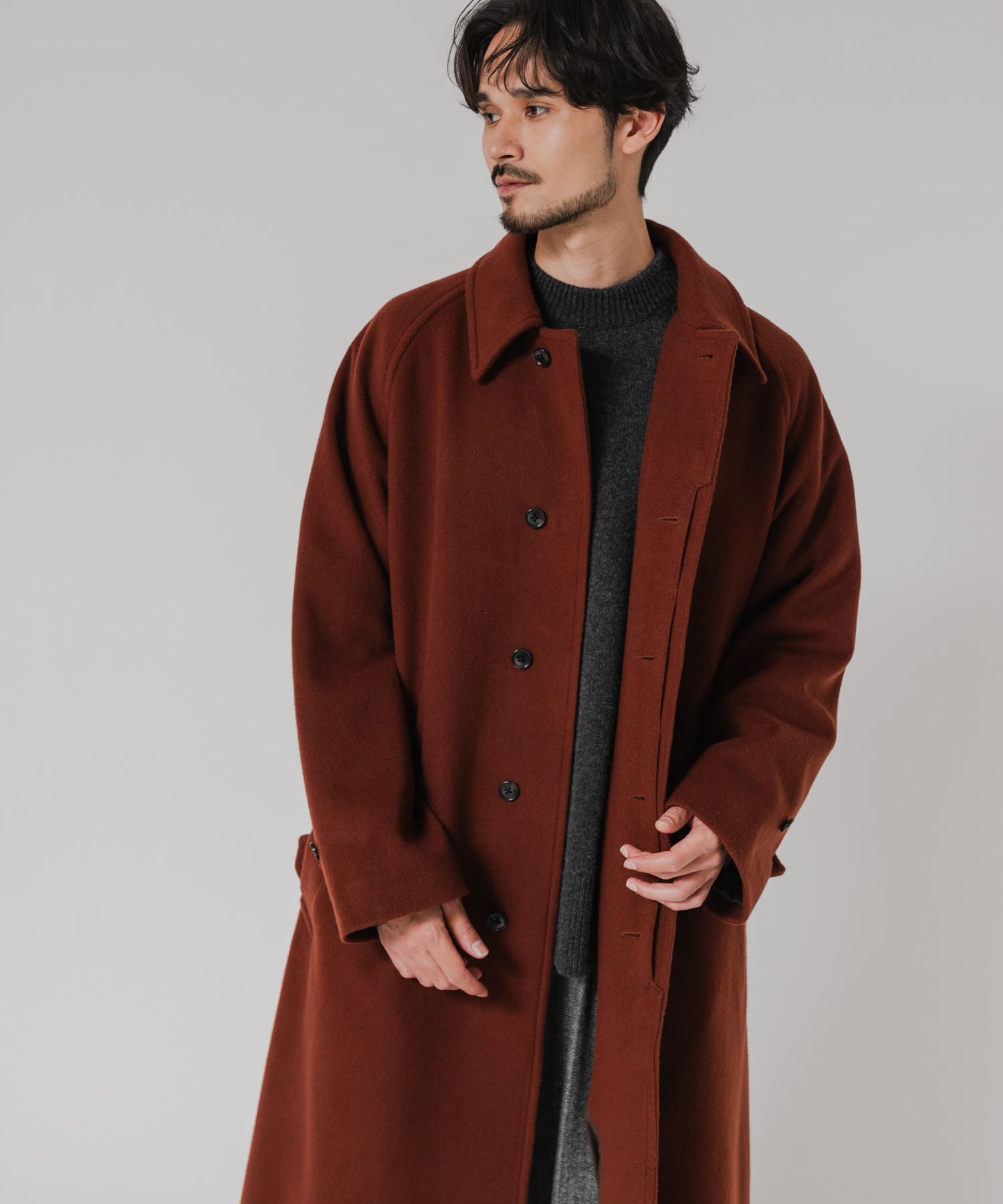 WOOL BEAVER BELTED COAT