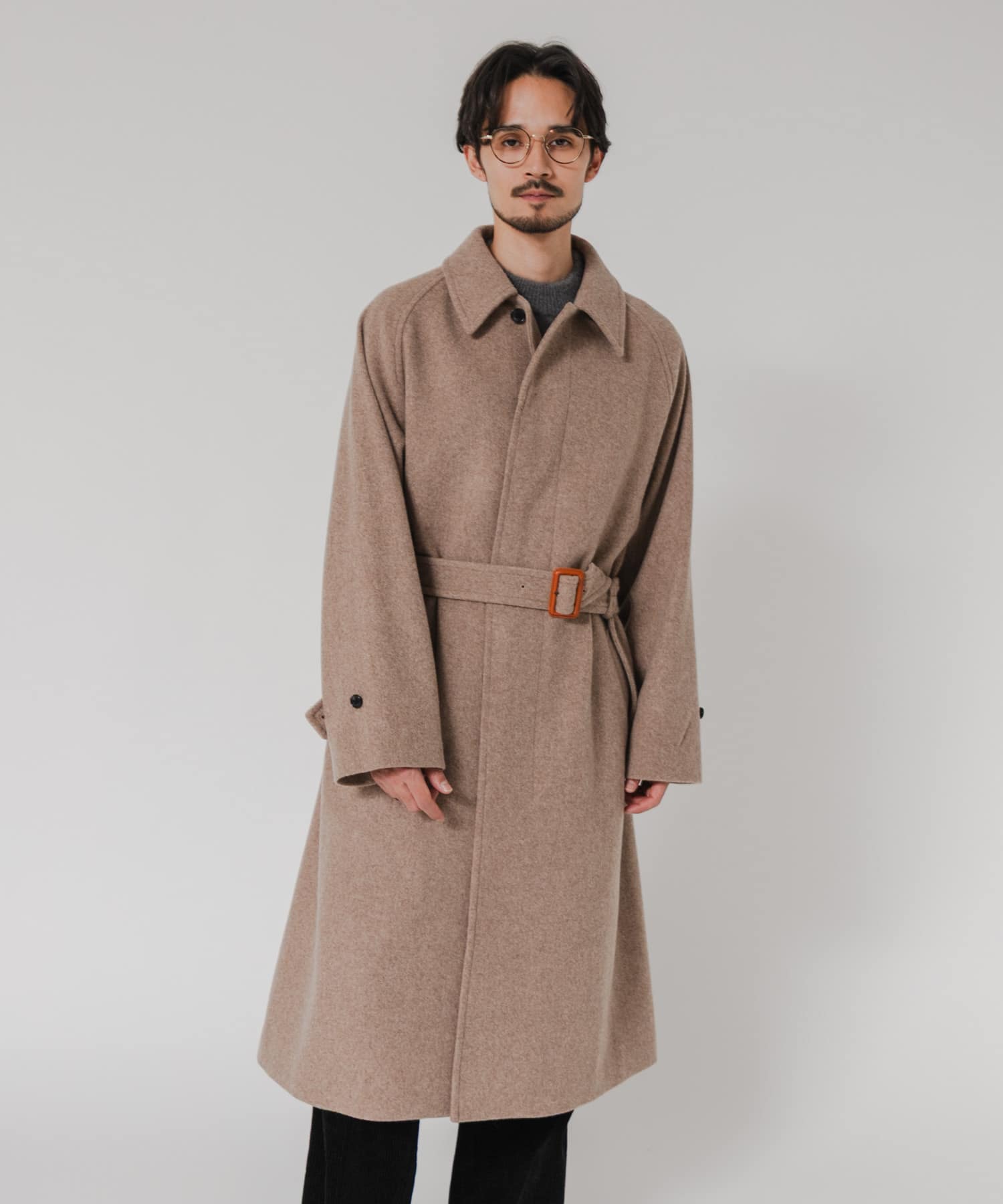 WOOL BEAVER BELTED COAT