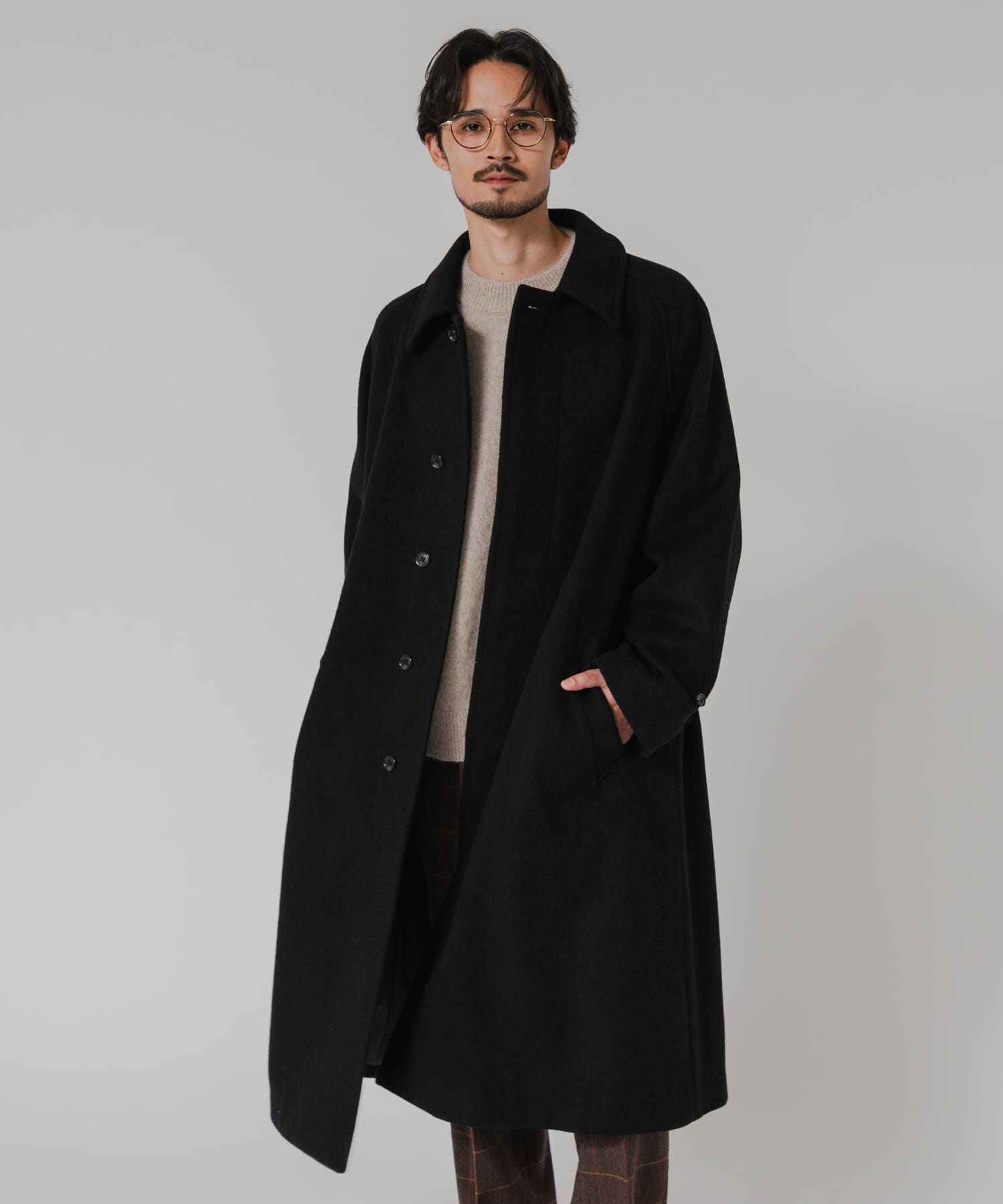 WOOL BEAVER BELTED COAT