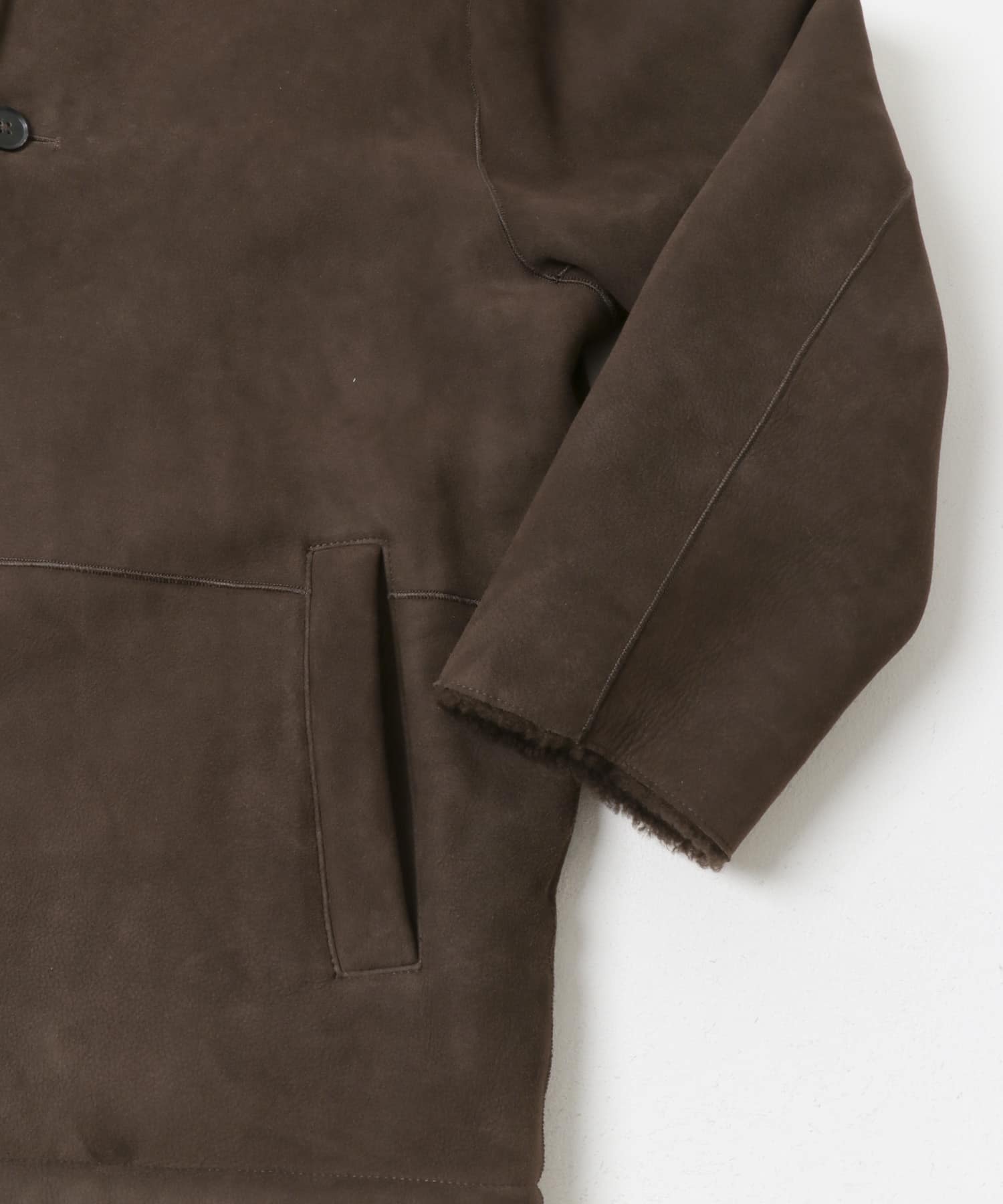 new basic　SHEEP MOUTON JACKET BROWN M