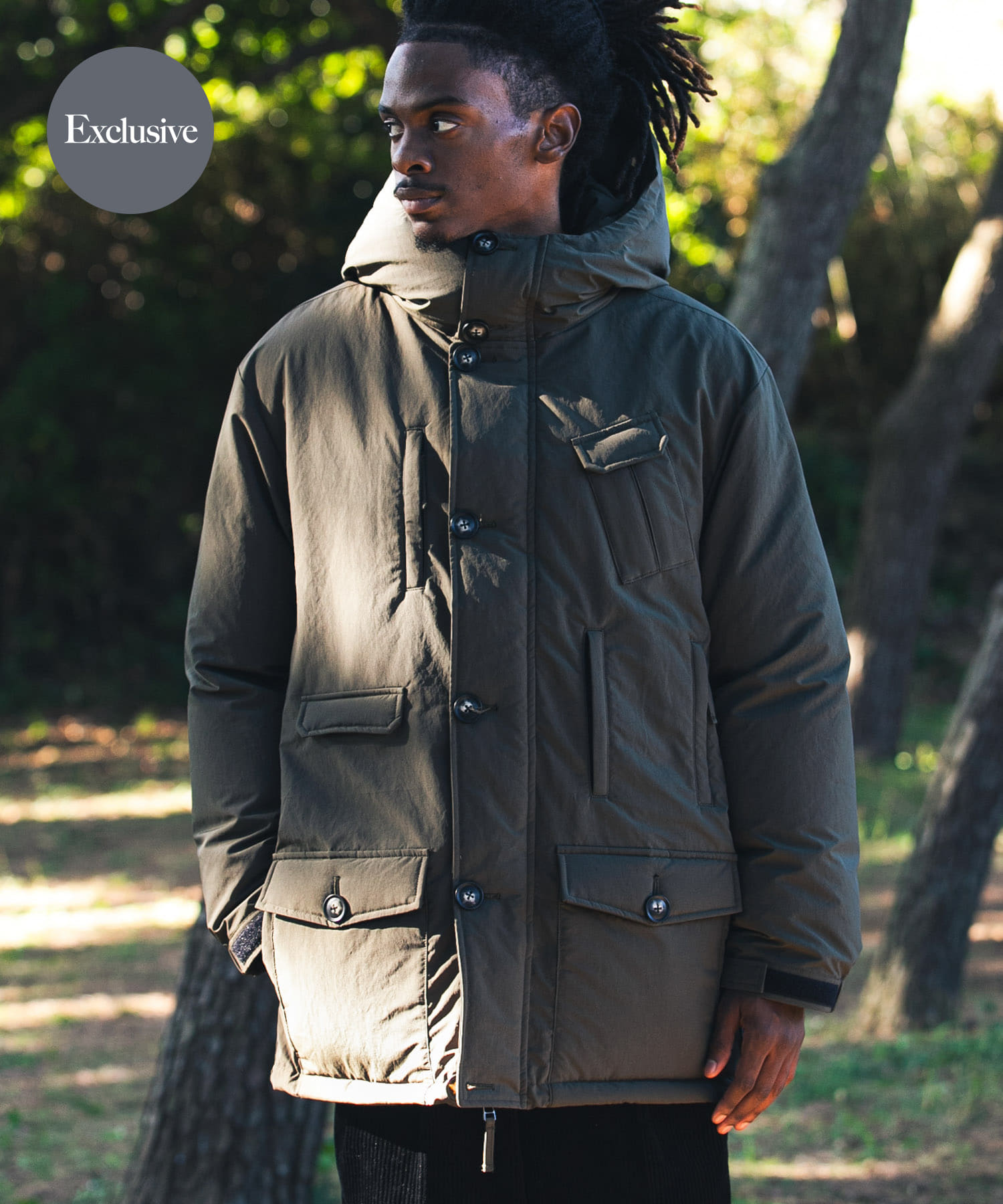 『別注』KWD×URBAN RESEARCH　JAPAN DOWN JACKET KHAKI M