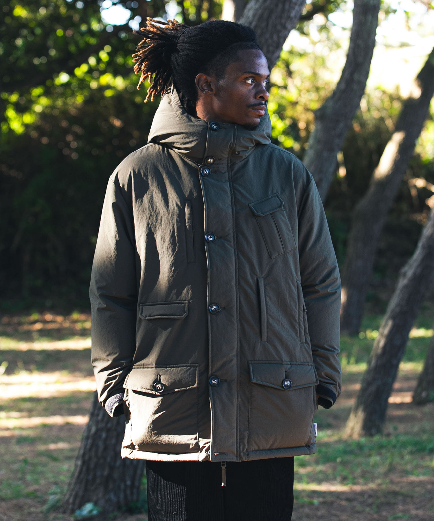 『別注』KWD×URBAN RESEARCH　JAPAN DOWN JACKET KHAKI M