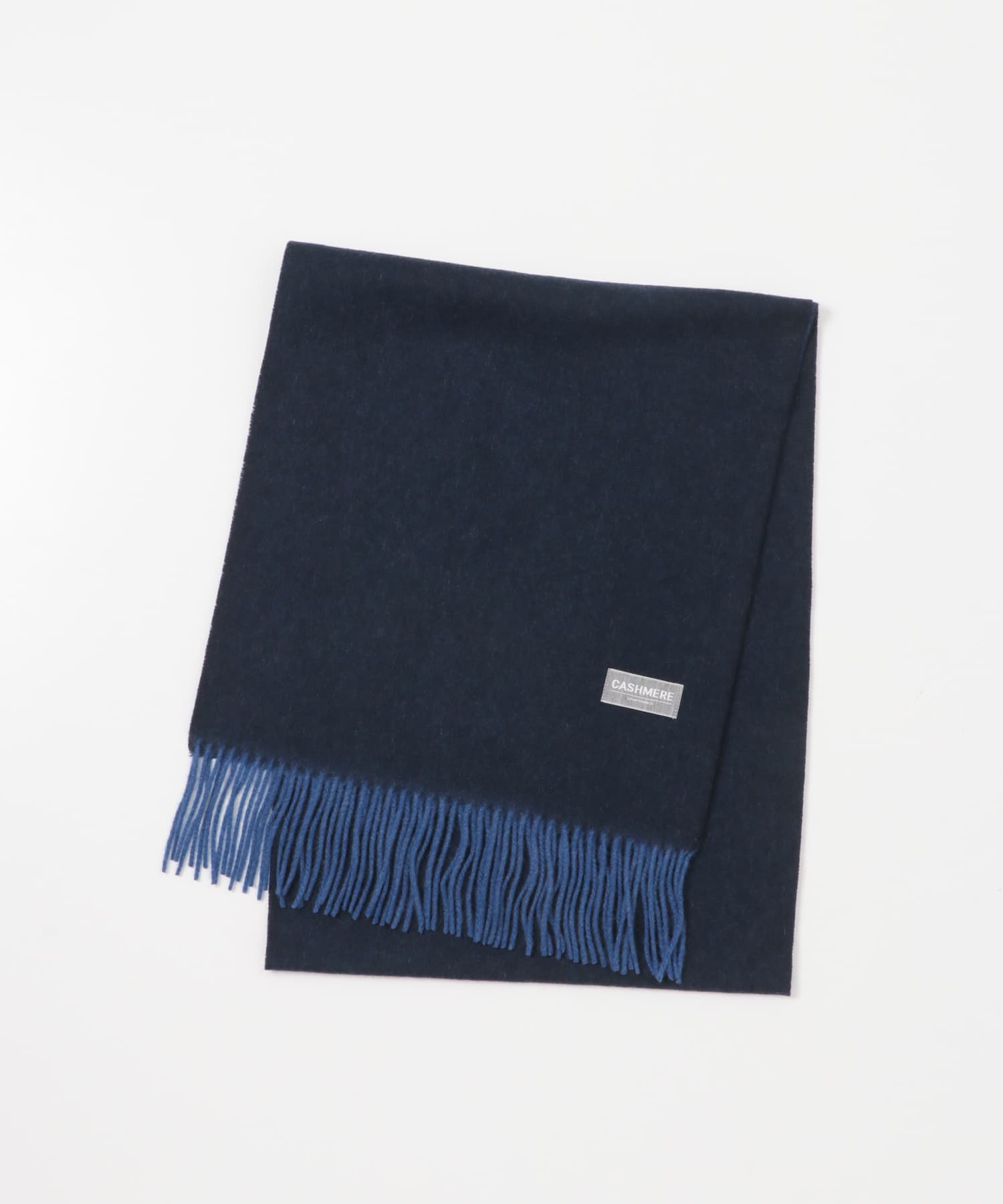 ダブルフェイスカシミヤマフラー(FREE NAVY×BLUE): ファッション雑貨