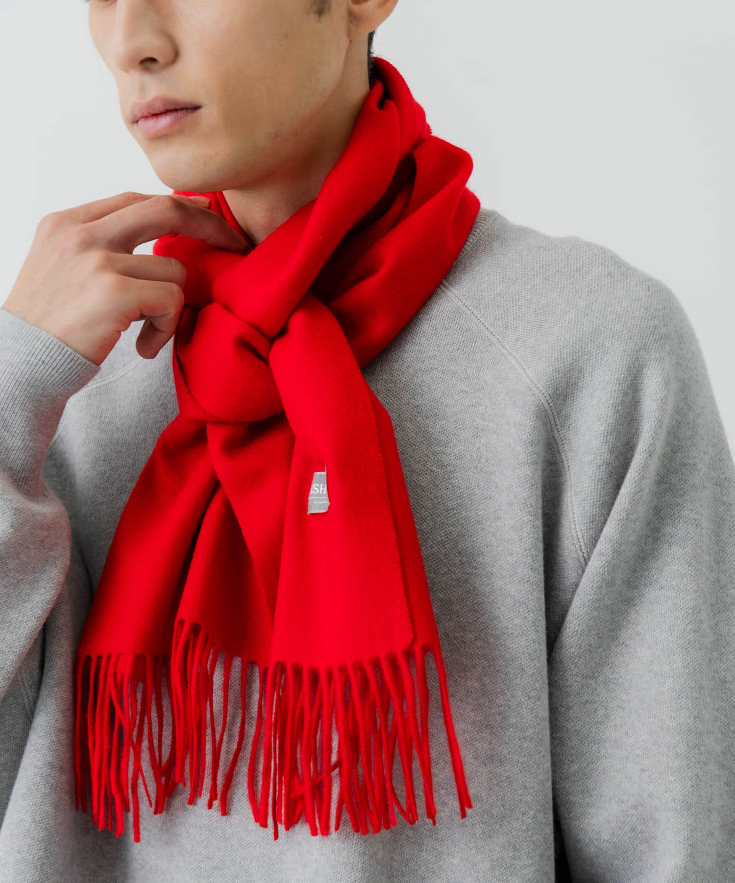 ソリッドカシミヤマフラー RED FREE