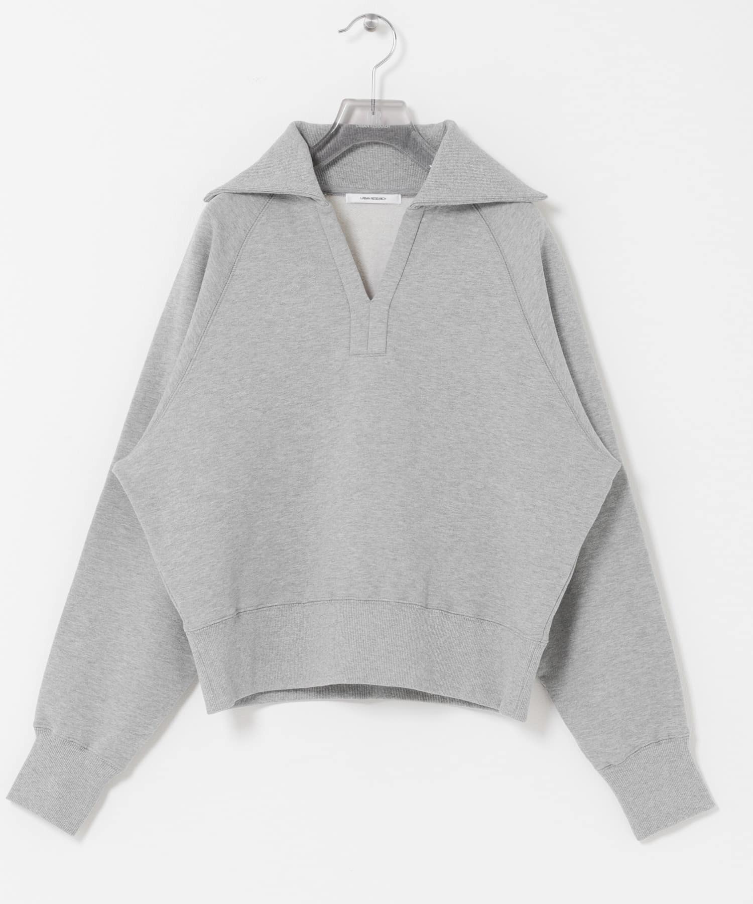 デザインカラー裏起毛スウェット TOP GRAY Free