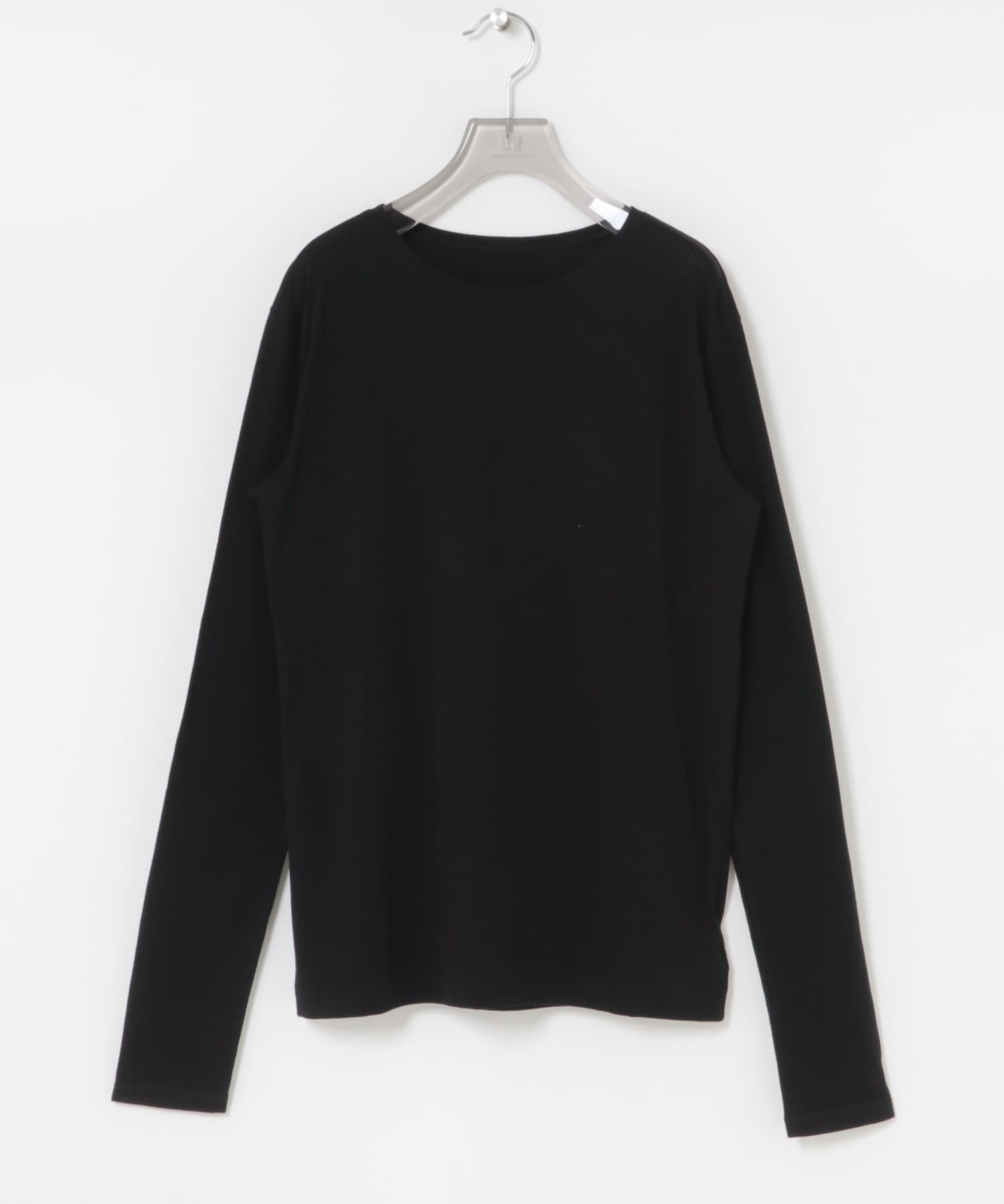 ウールコットンロングスリーブカットソー BLACK Free