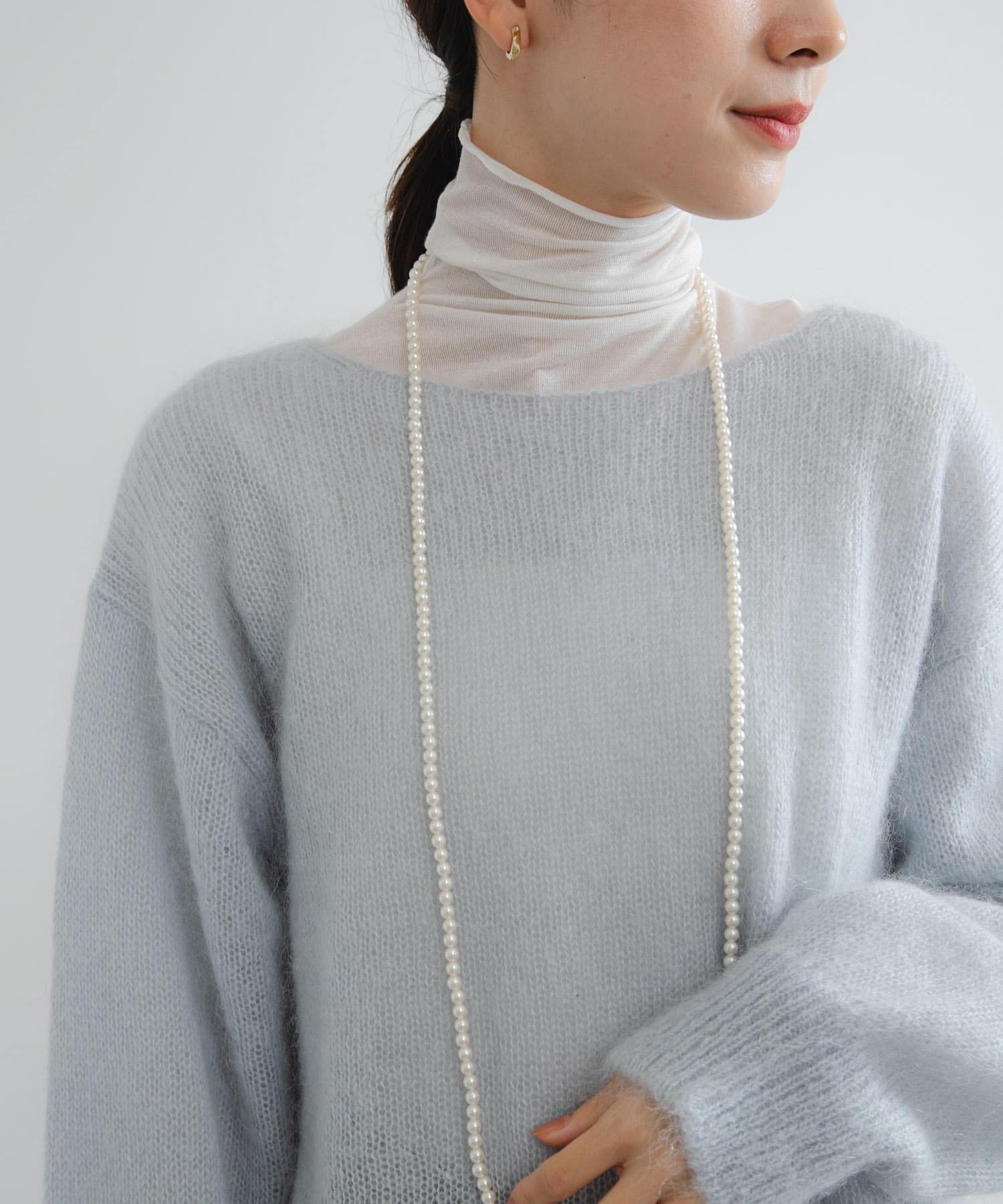 カシミヤシルクタートルカットソー