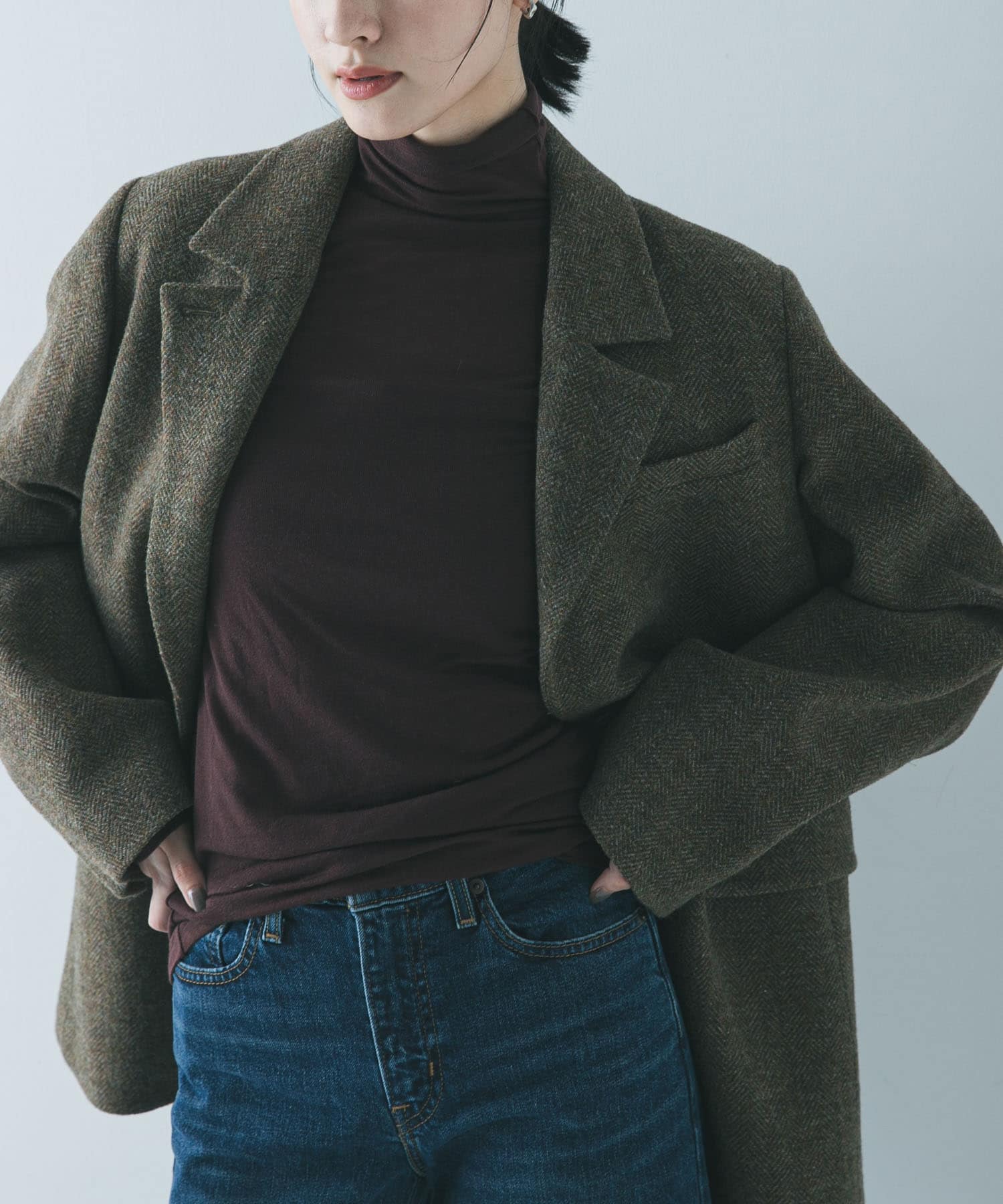 カシミヤシルクタートルカットソー