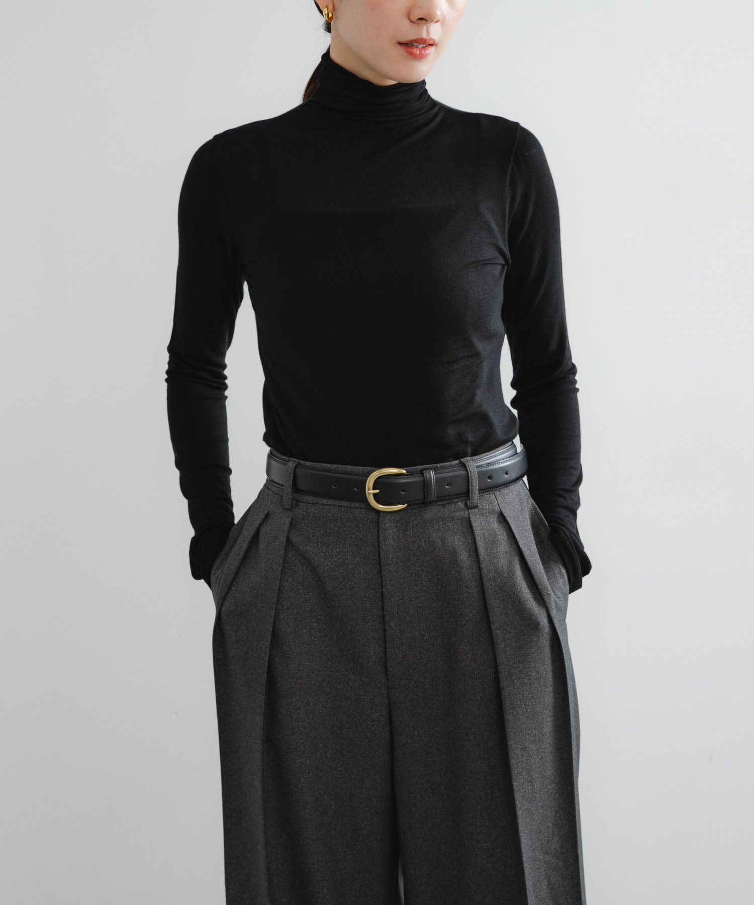 カシミヤシルクタートルカットソー