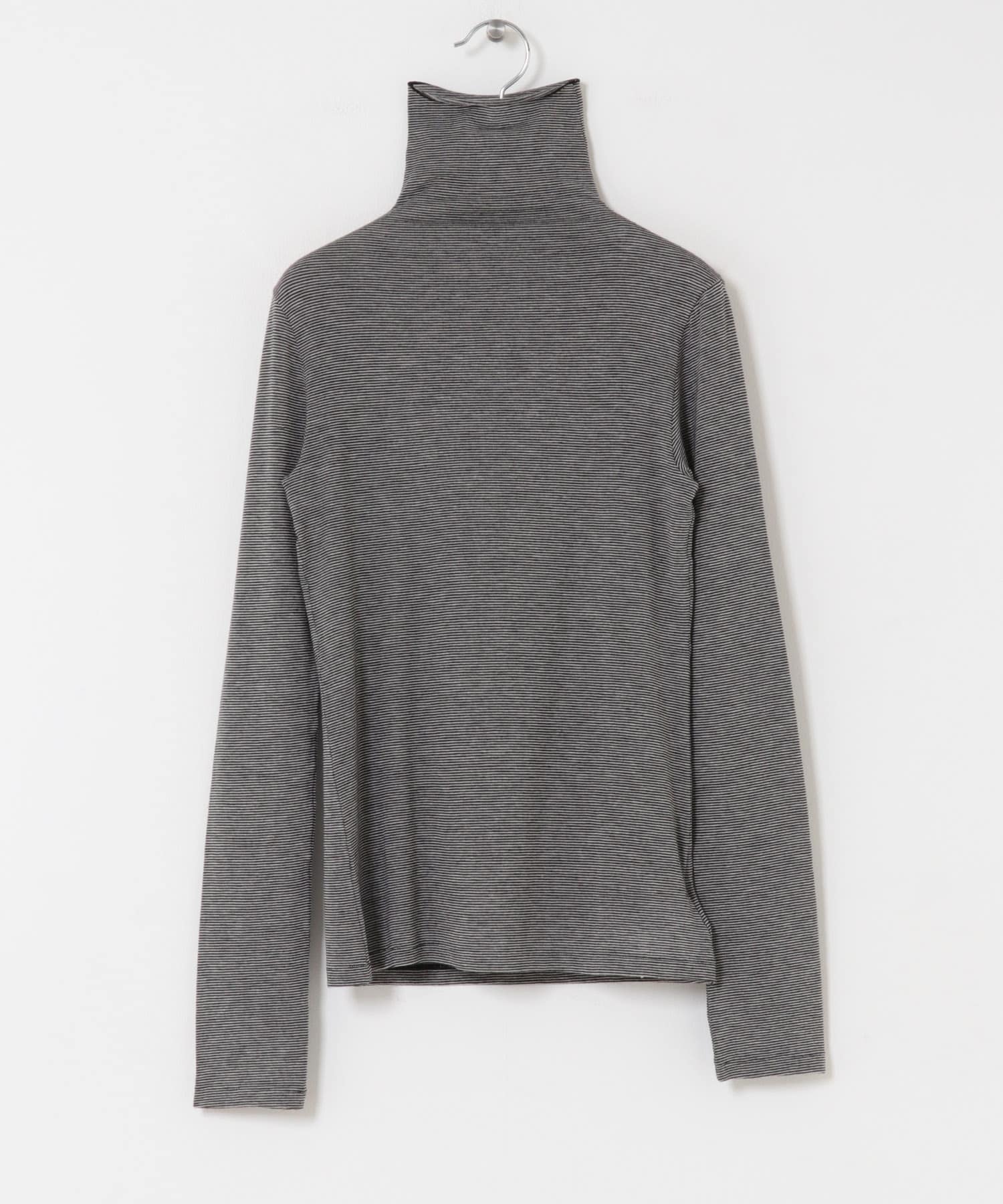 カシミヤシルクタートルカットソー BORDER Free