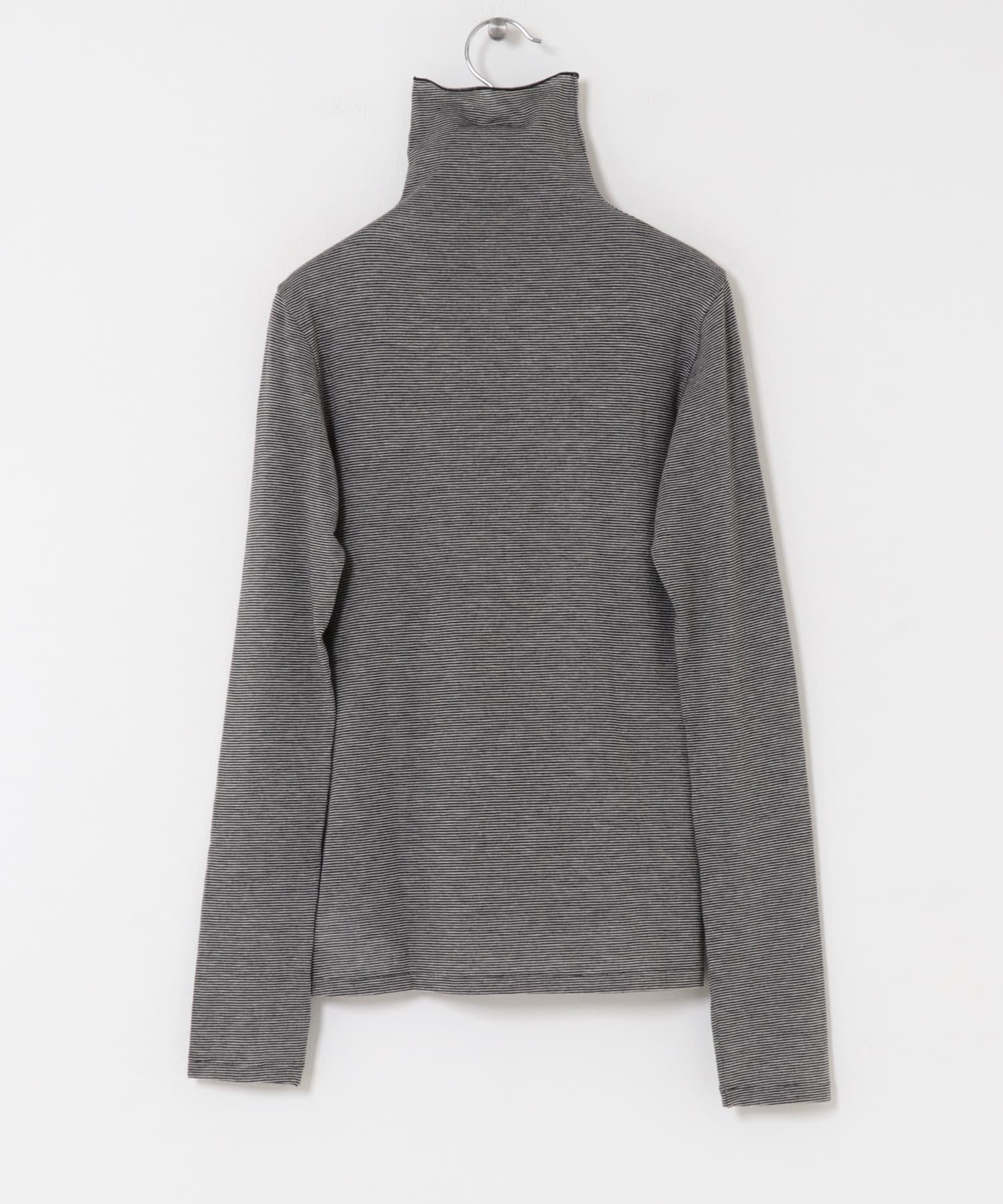 カシミヤシルクタートルカットソー BORDER Free