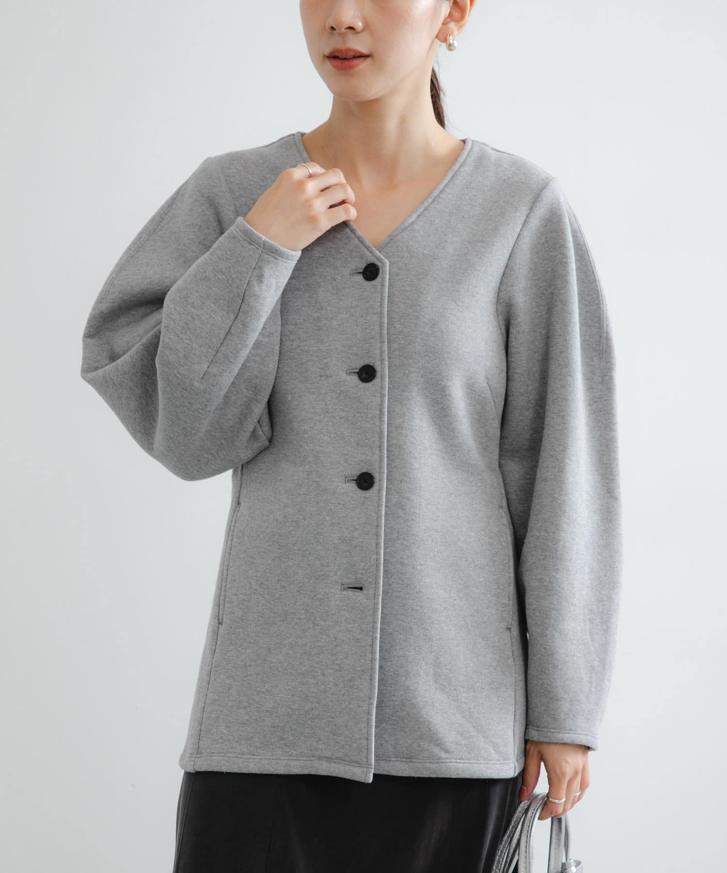 米富繊維 KOUHEN SHAGGY DOG CARDIGAN-1(FREE 12GRAY): トップス