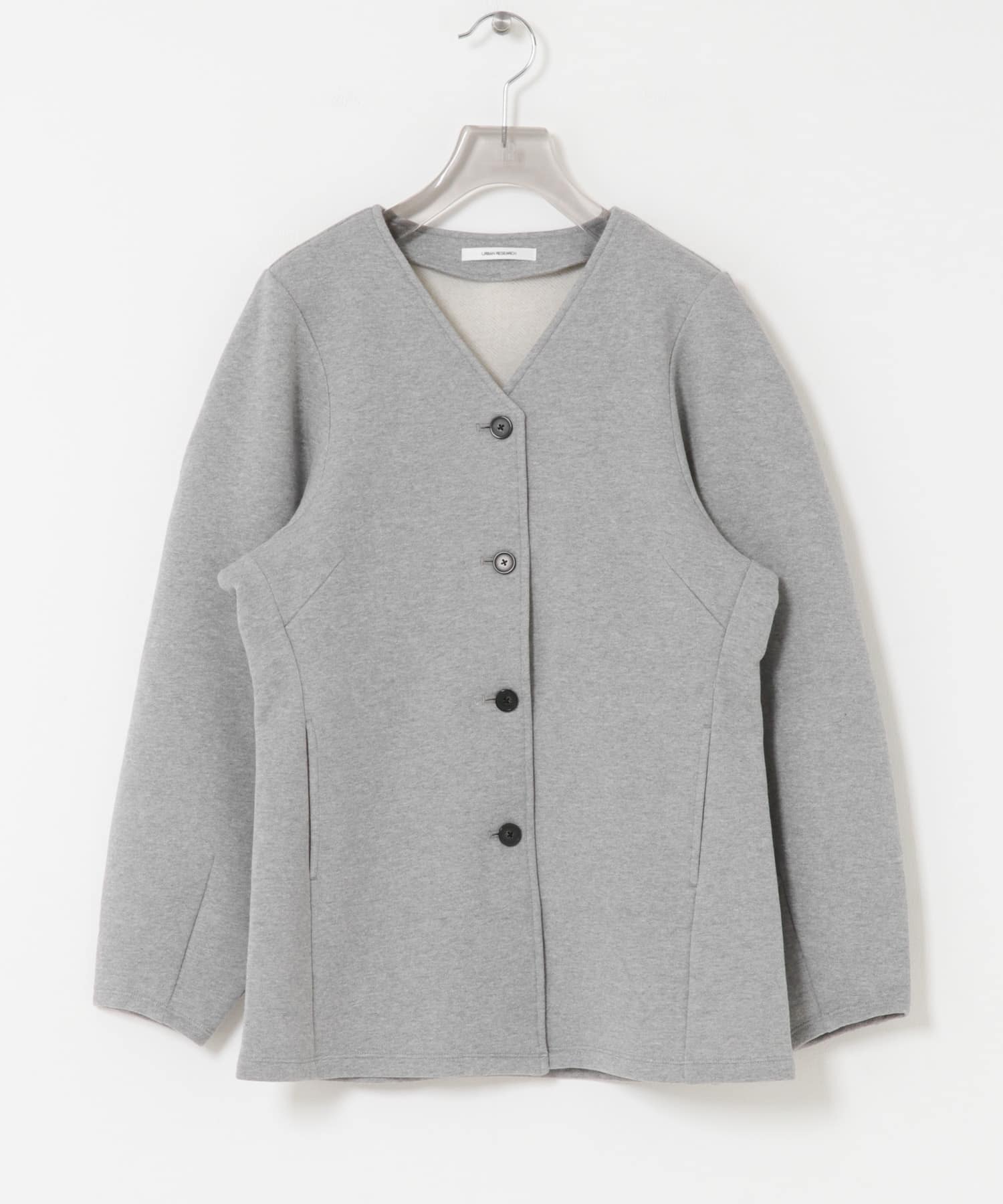 ボリュームスリーブ裏起毛カーディガン GRAY Free