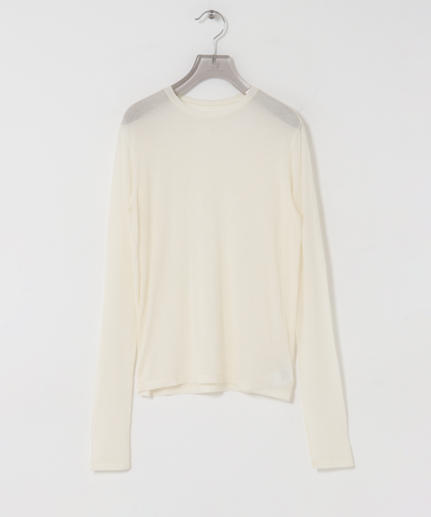 カシミヤシルククルーネックカットソー OFF WHITE Free