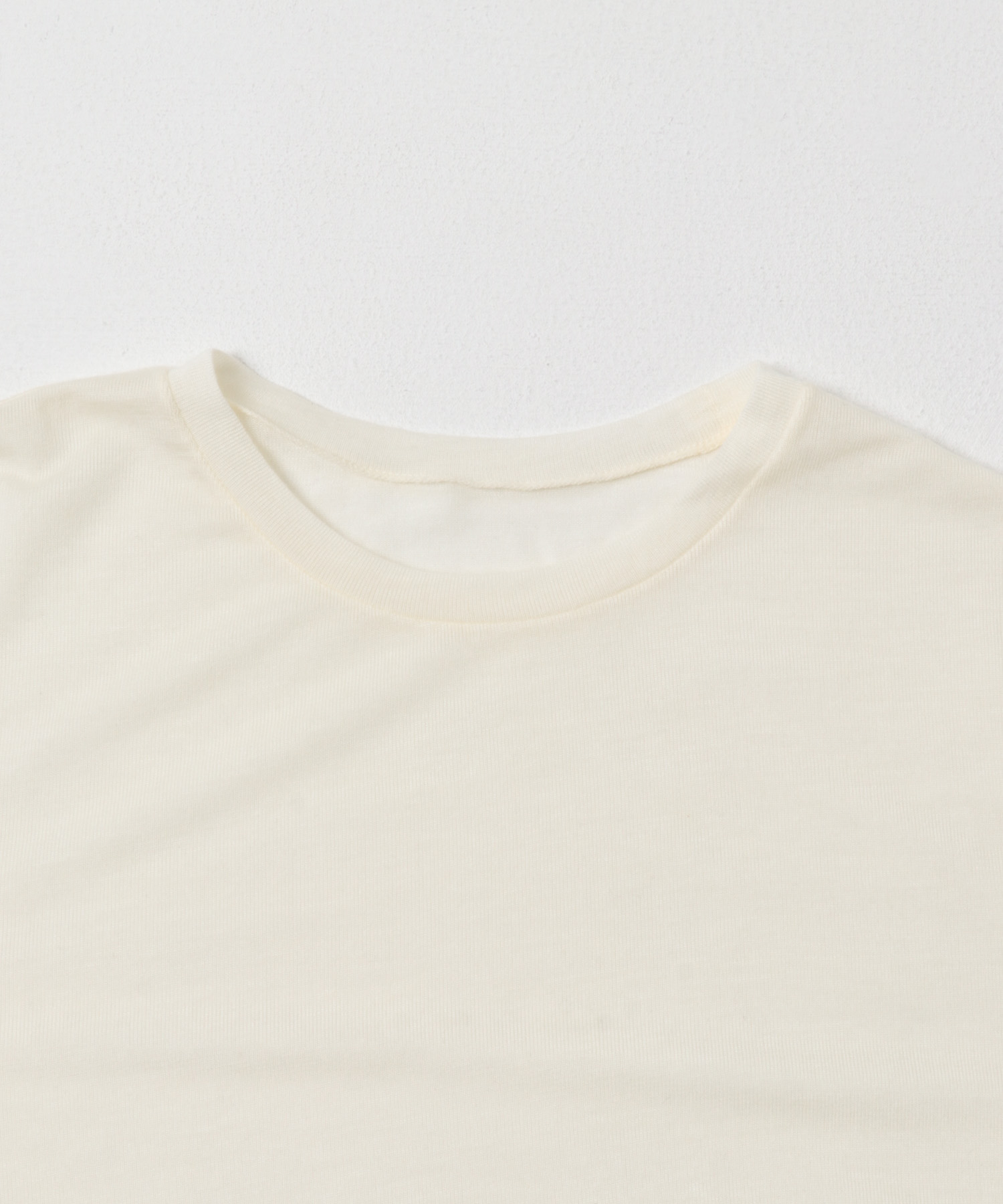 カシミヤシルククルーネックカットソー OFF WHITE Free