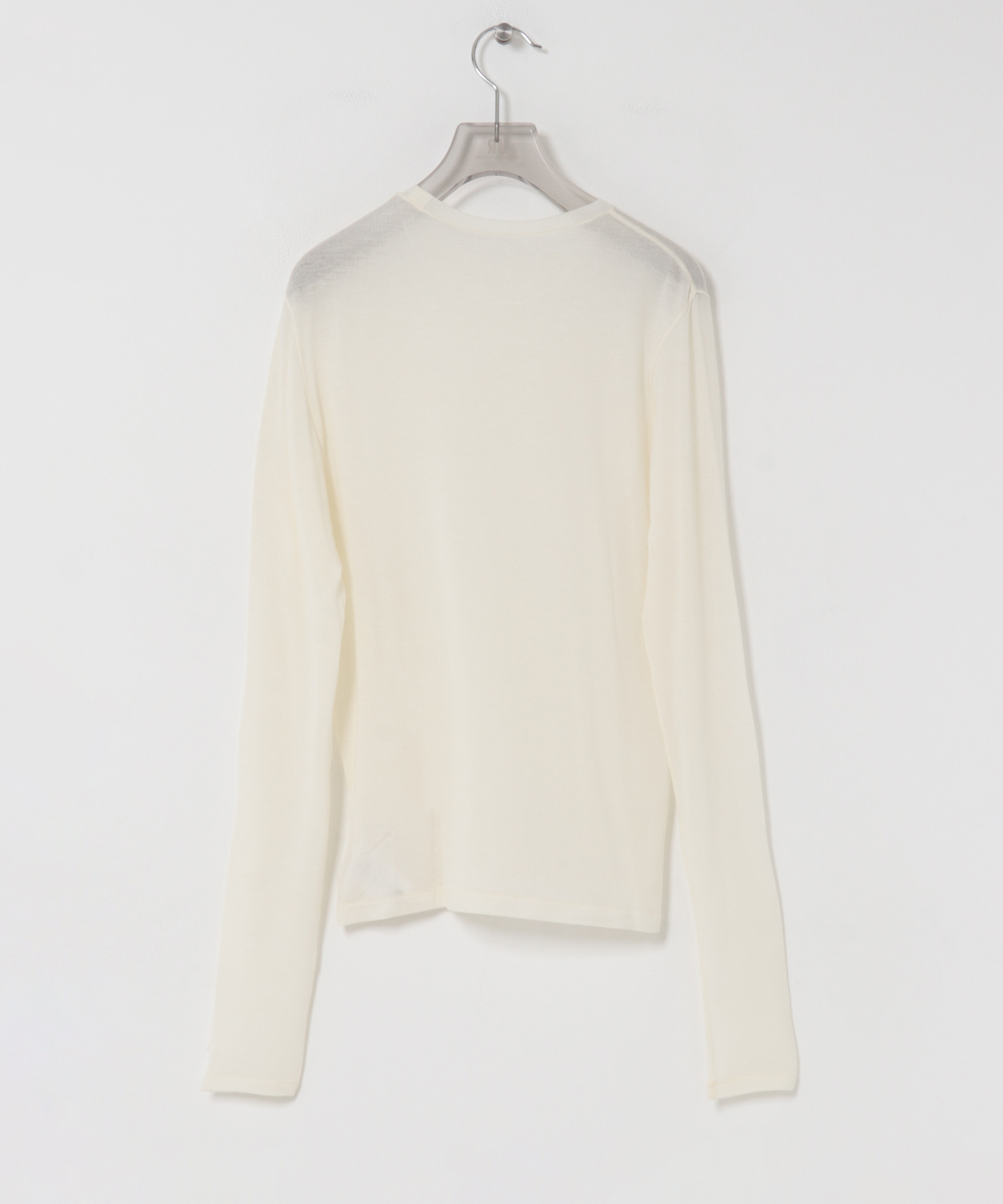 カシミヤシルククルーネックカットソー OFF WHITE Free
