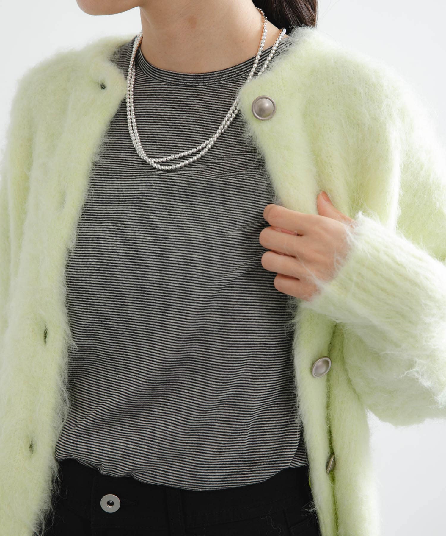 カシミヤシルククルーネックカットソー