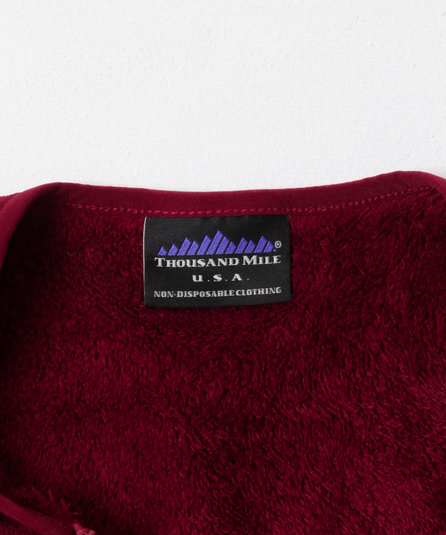 『別注』THOUSAND MILE×URBAN RESEARCH　KNIT FREECE ZIP VEST BORDEAUX FREE