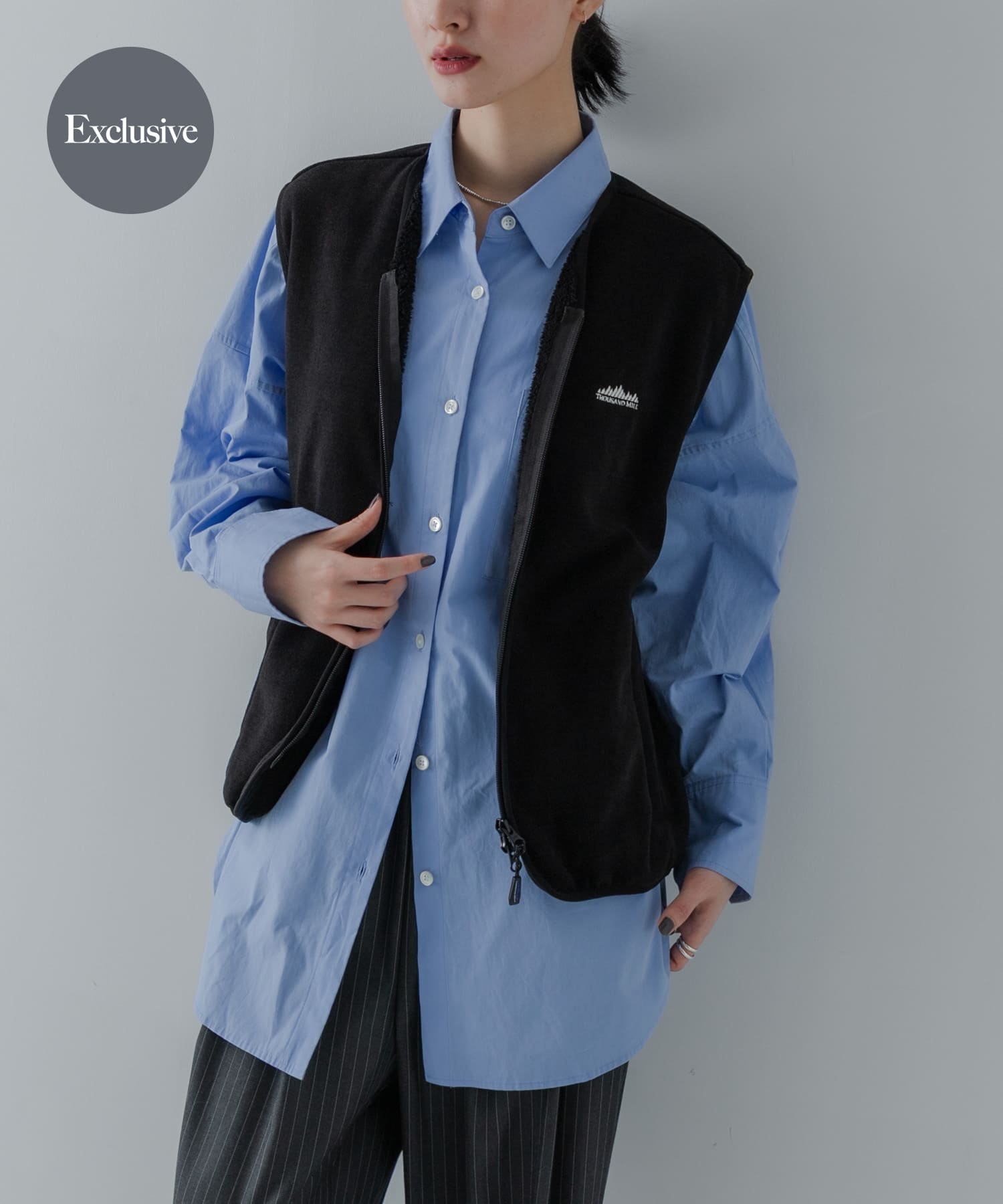 『別注』THOUSAND MILE×URBAN RESEARCH　KNIT FREECE ZIP VEST