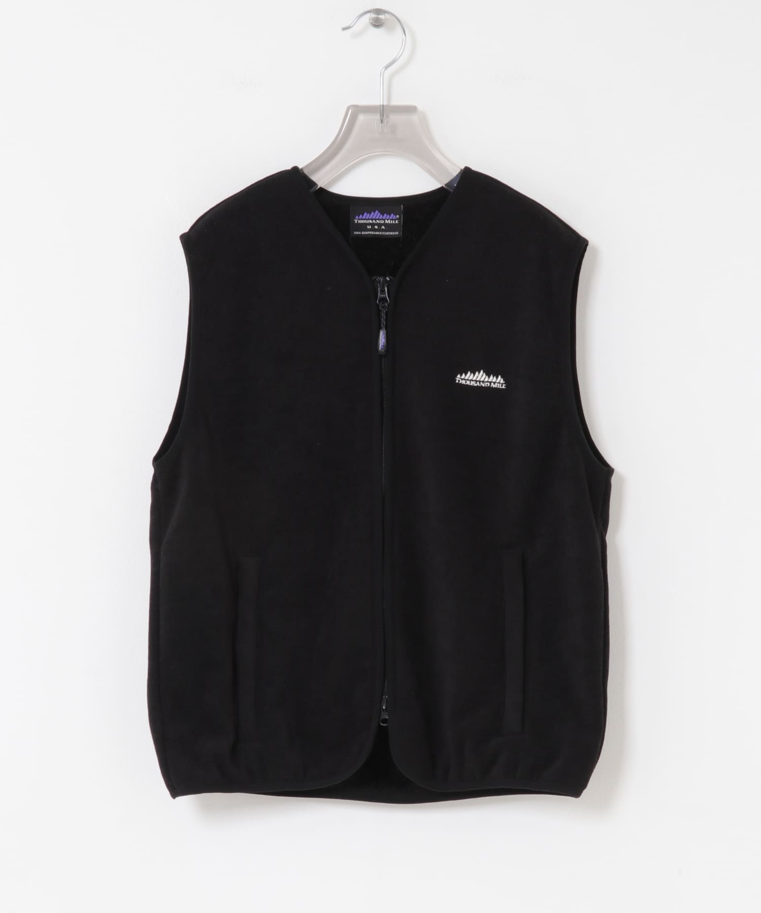 『別注』THOUSAND MILE×URBAN RESEARCH　KNIT FREECE ZIP VEST BLACK FREE