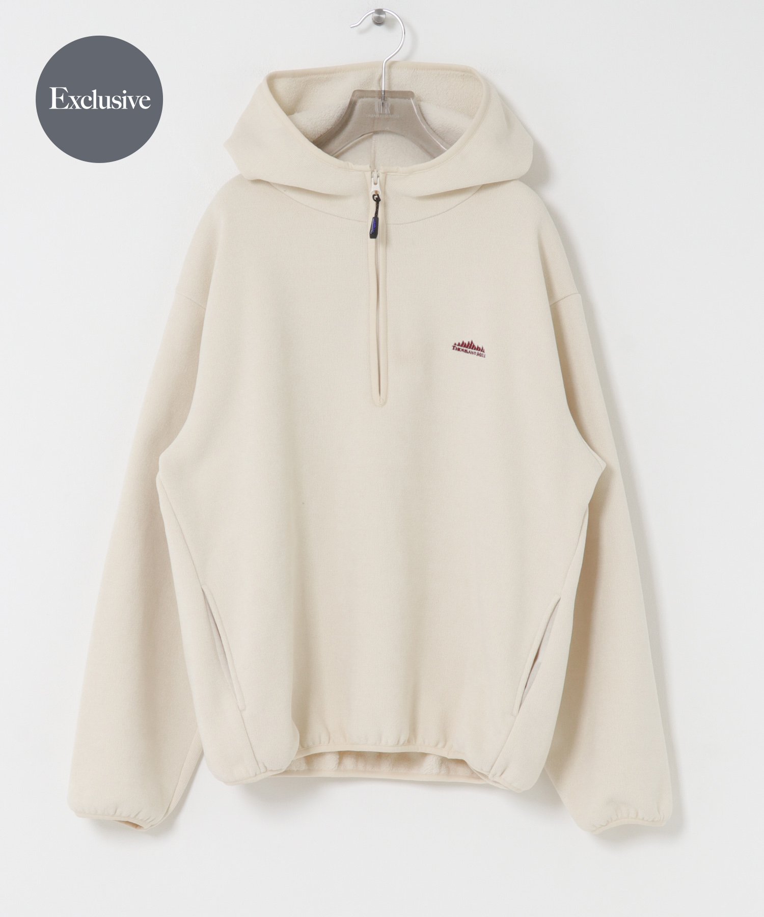 『別注』THOUSAND MILE×URBAN RESEARCH　KNIT FREECE HF-ZIP HOODIE