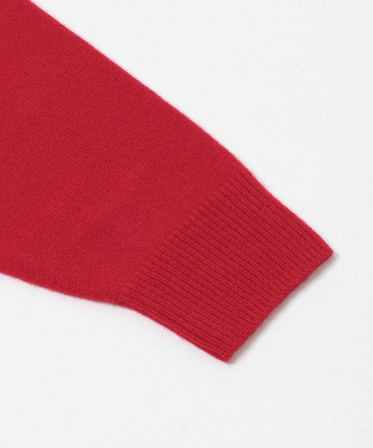 カシミヤ強縮クルーネックニット RED FREE