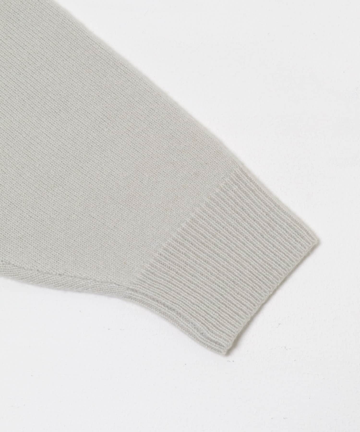 カシミヤ強縮クルーネックニット LIGHT GRAY FREE