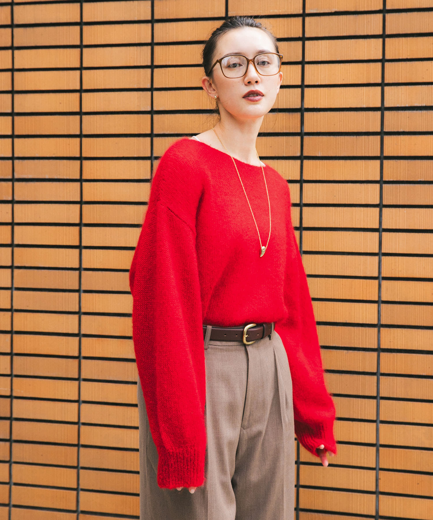 『一部WEB限定カラー』ヘアリールーズニット