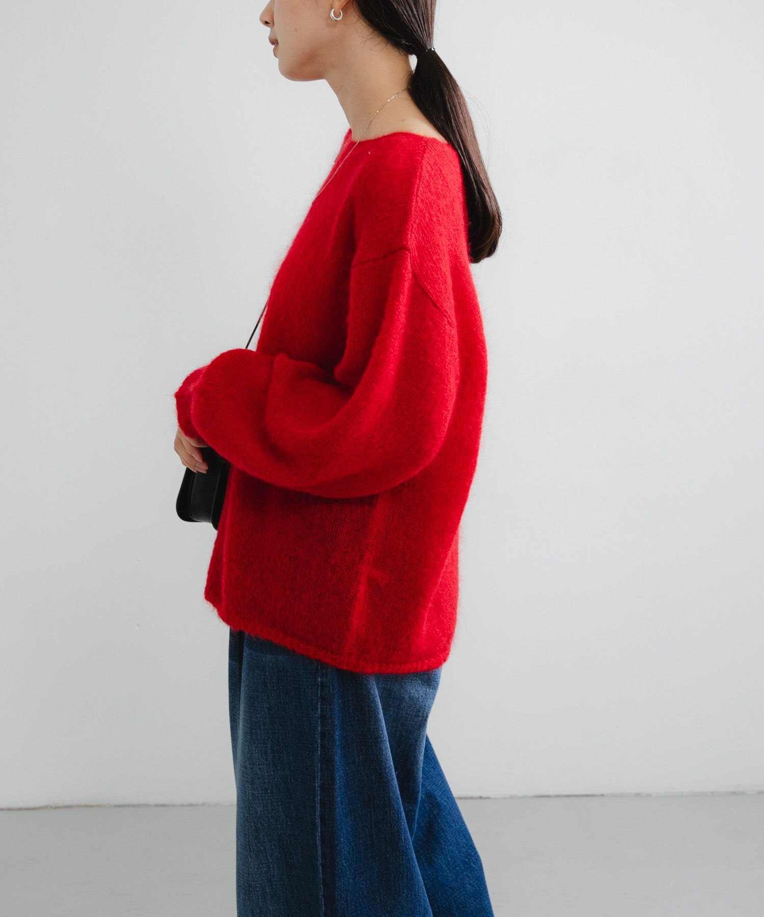 ヘアリールーズニット RED Free