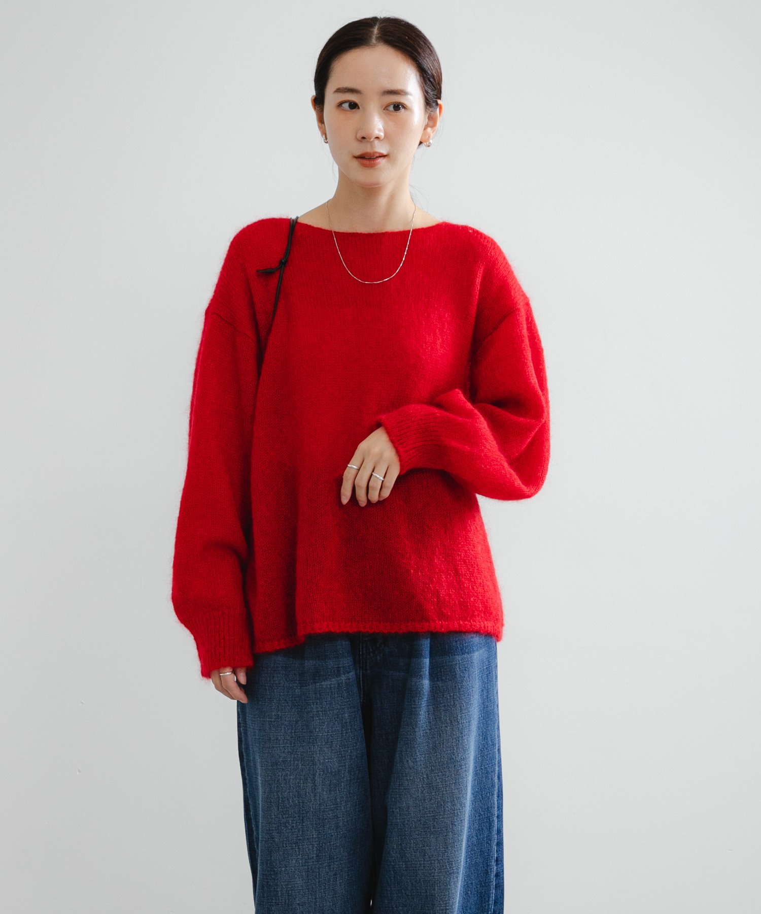 ヘアリールーズニット RED Free