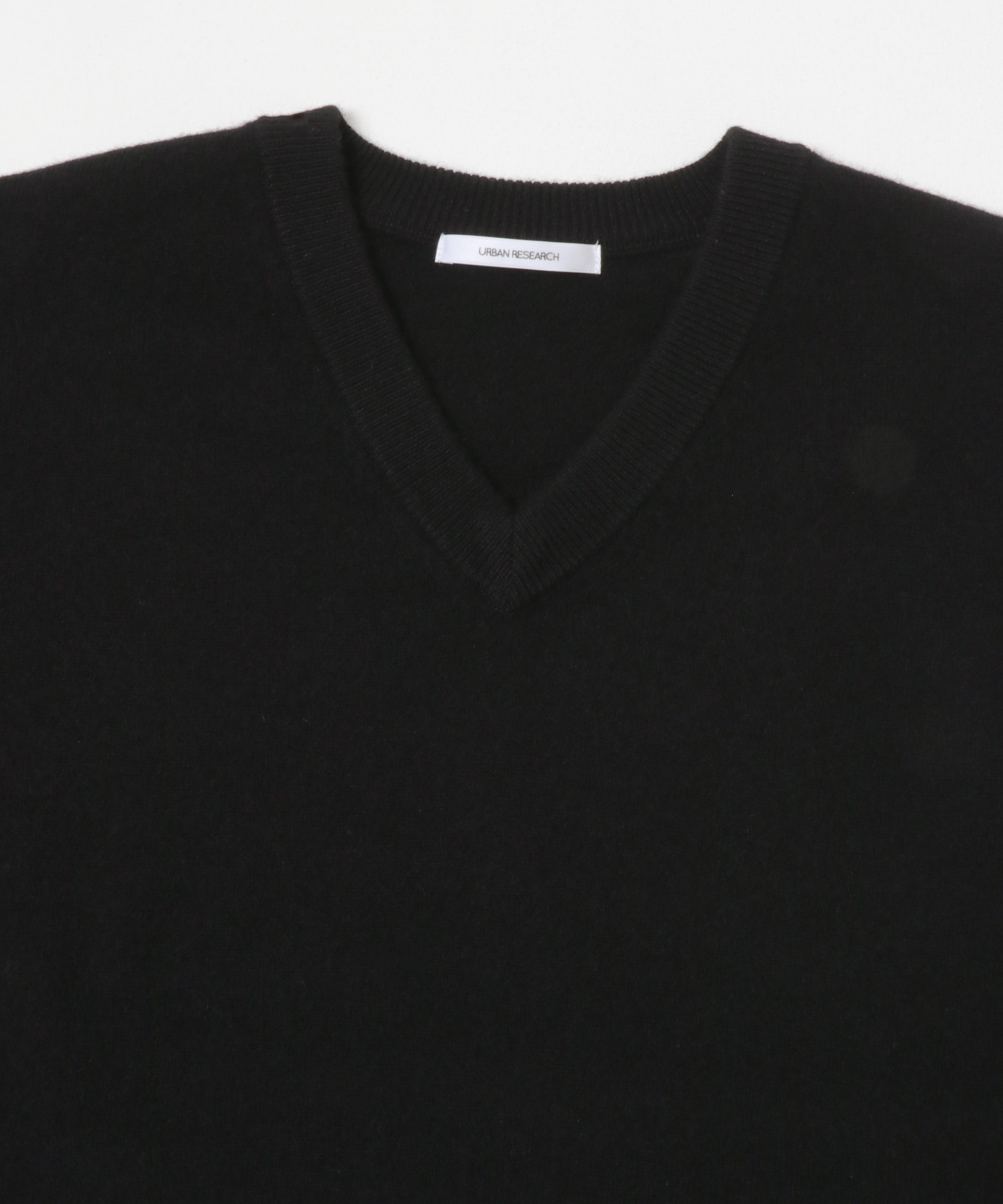 ウール100 Vネックルーズソフトニット BLACK Free