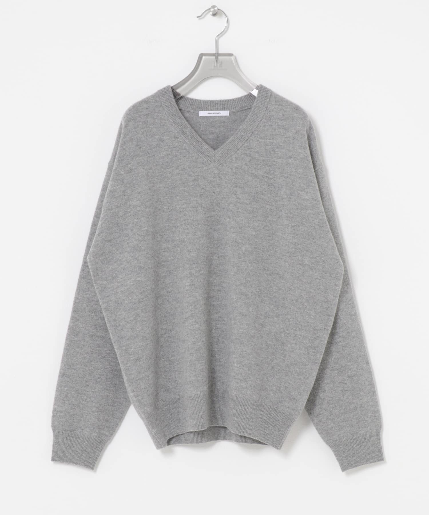 ウール100 Vネックルーズソフトニット(Free GRAY): トップス｜URBAN