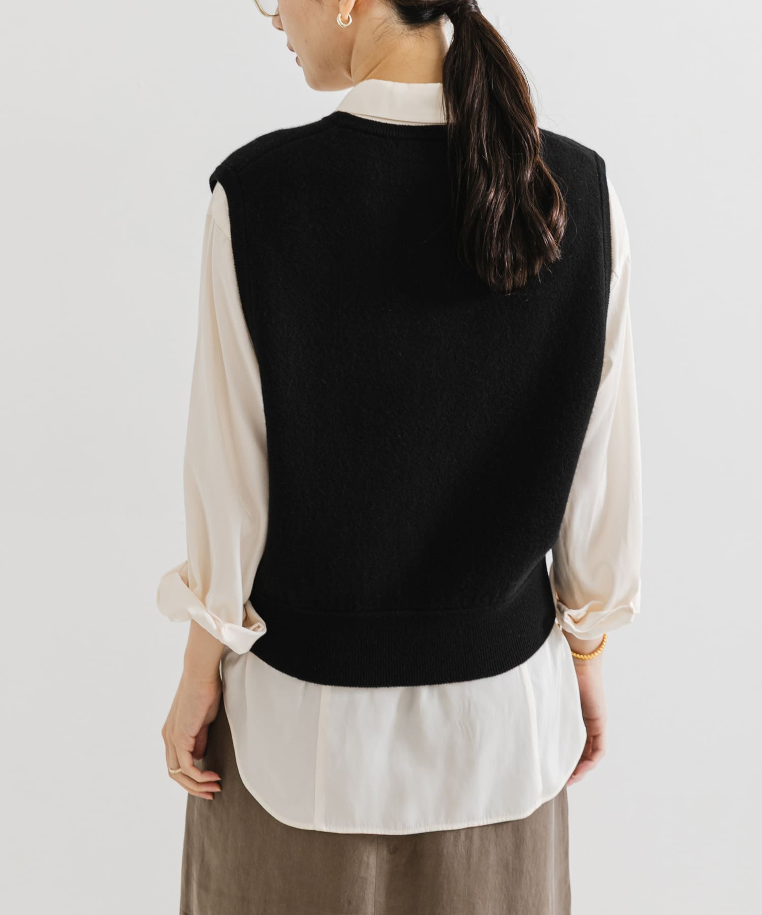 ウールカシミヤVネックニットベスト(Free GRAY): トップス｜URBAN