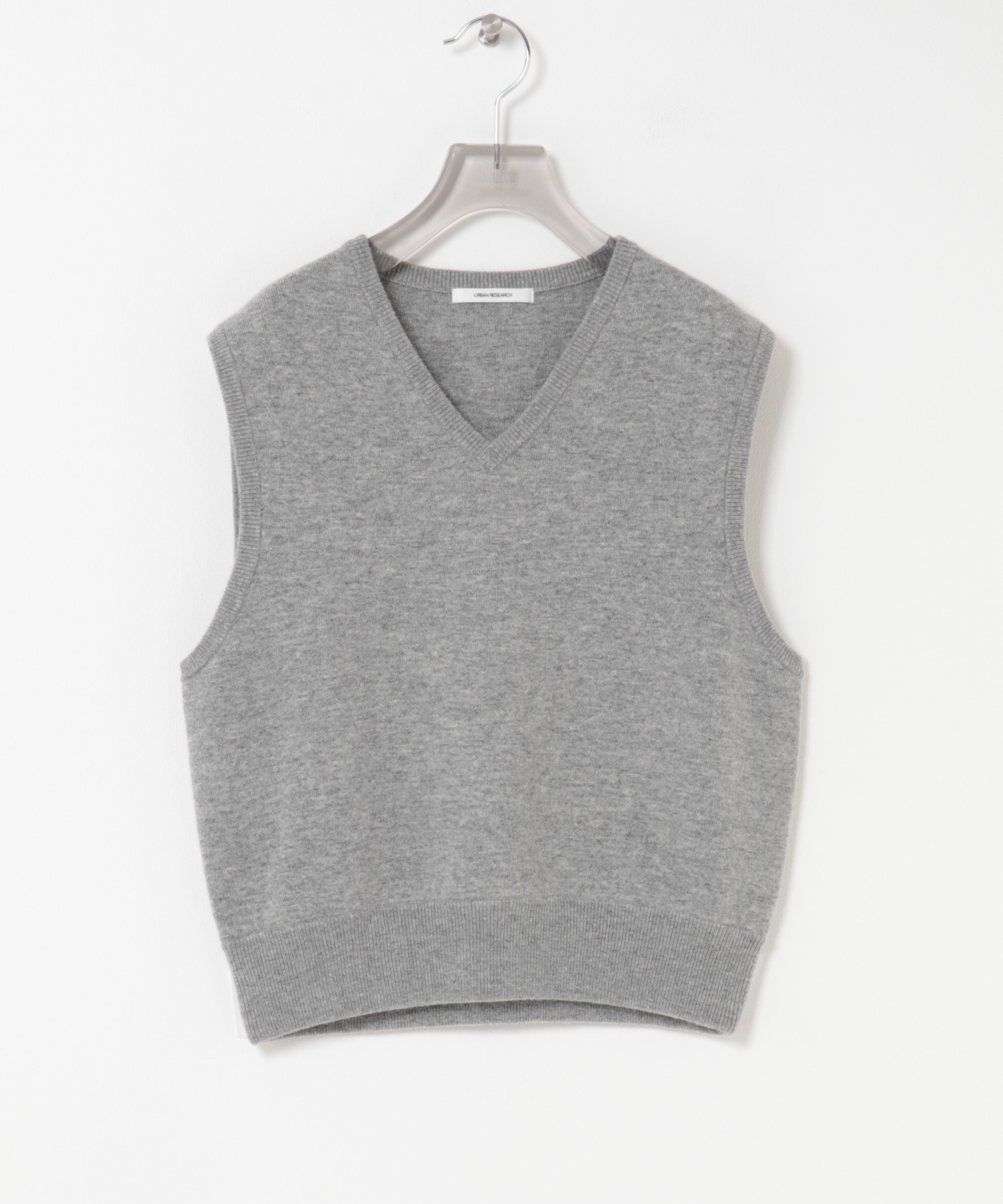 ウールカシミヤVネックニットベスト GRAY Free