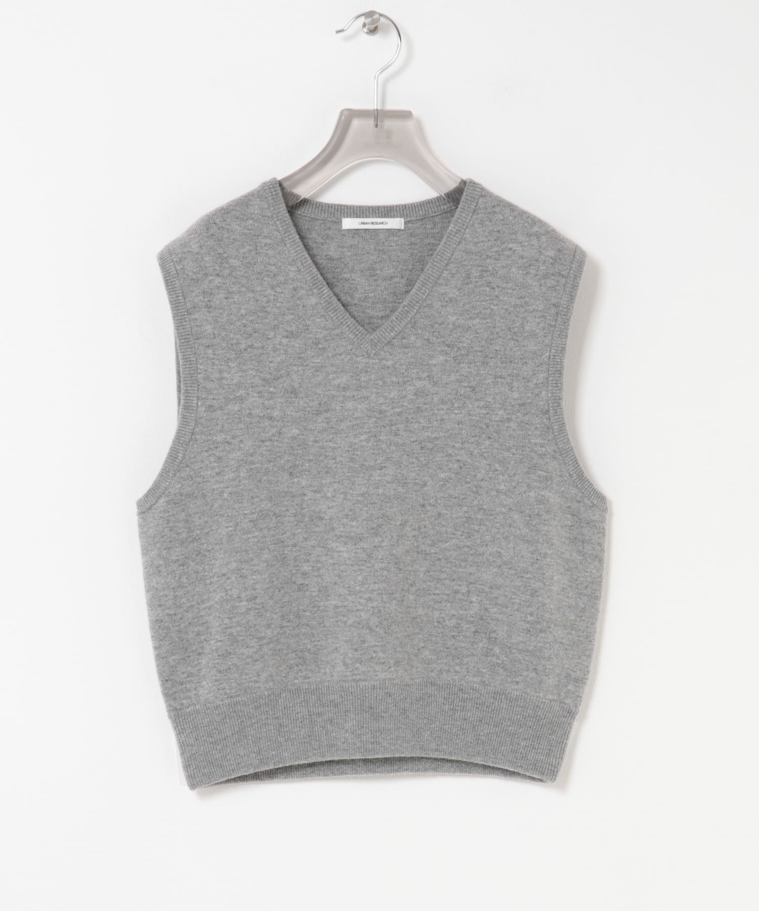 ウールカシミヤVネックニットベスト GRAY Free