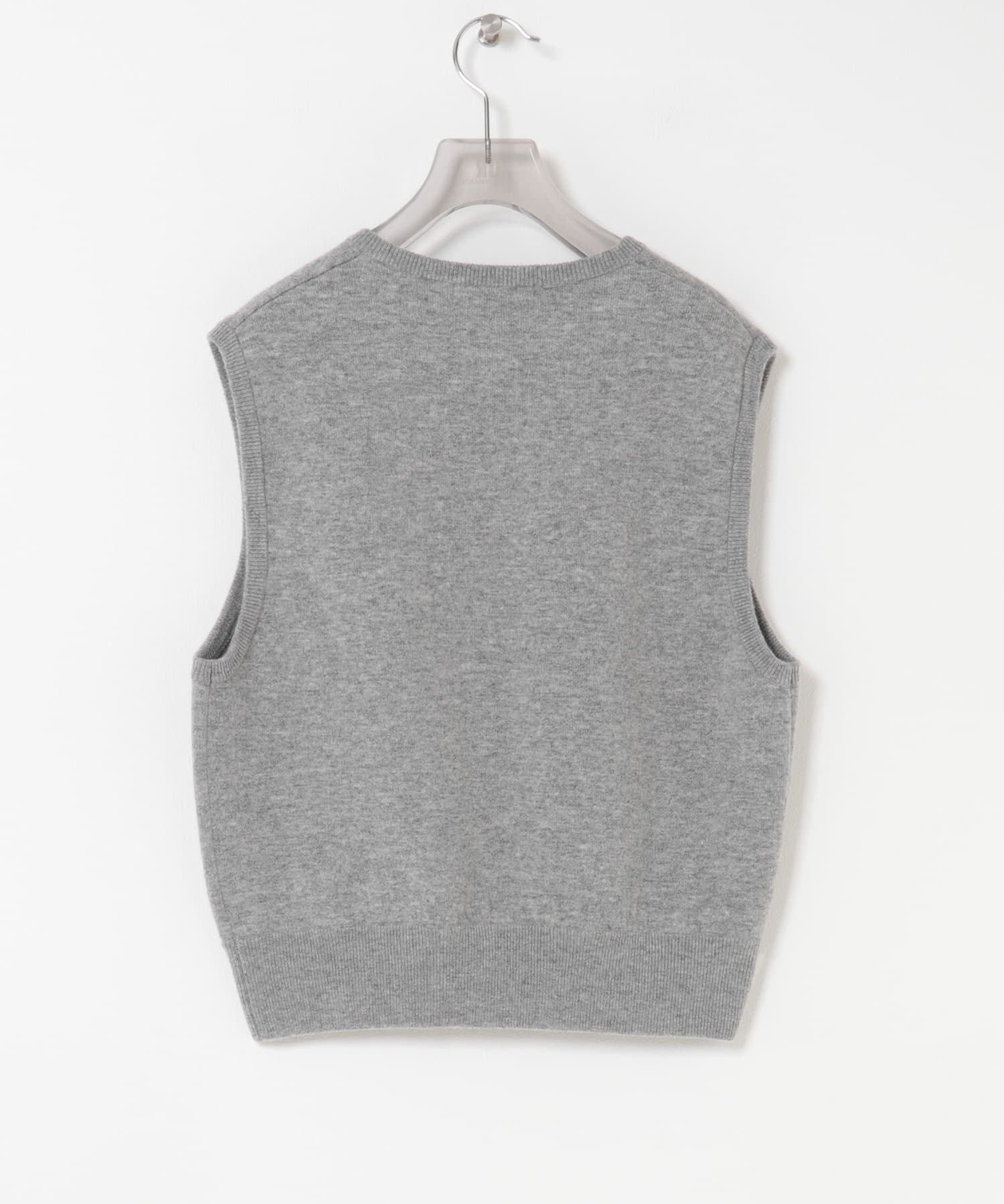 ウールカシミヤVネックニットベスト GRAY Free