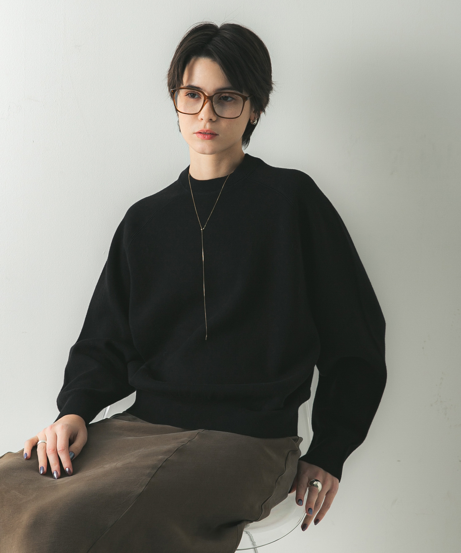 コットンカシミヤスウェットニット