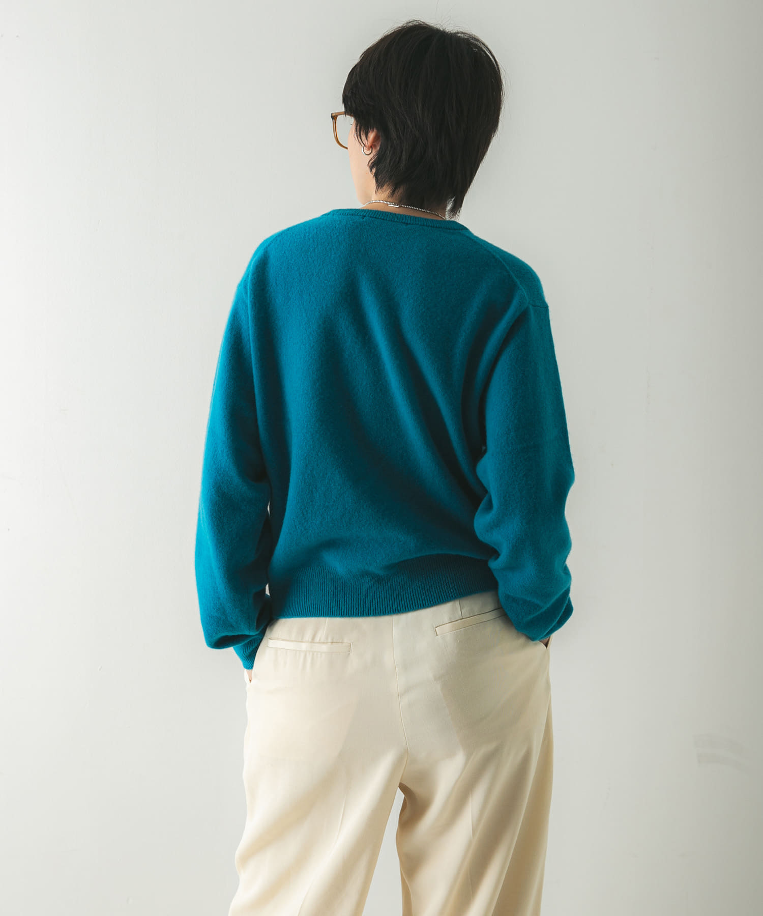 ウール100 クルーネックソフトニット(Free BLUE): トップス｜URBAN