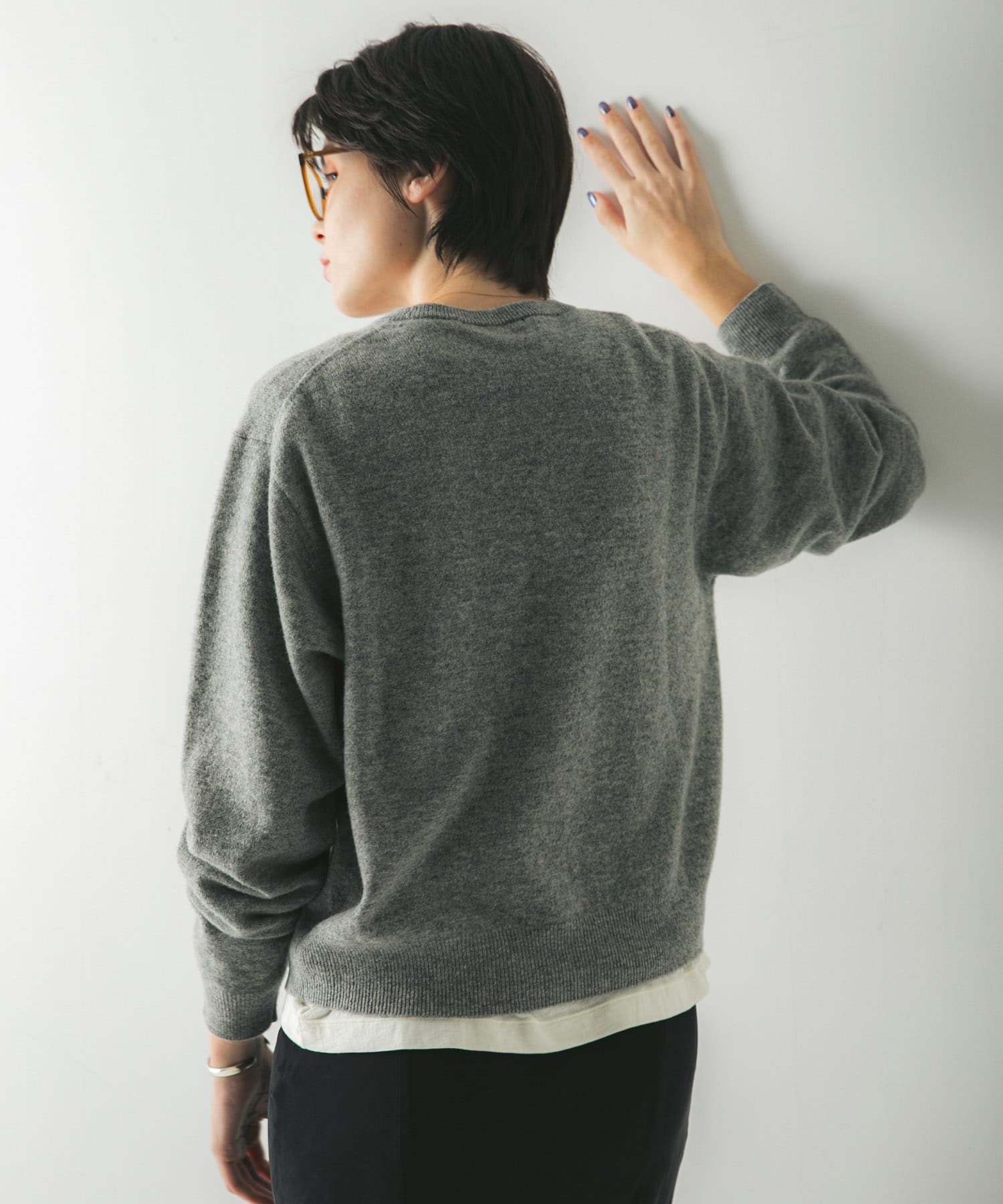 ウール100 クルーネックソフトニット(Free BLUE): トップス｜URBAN