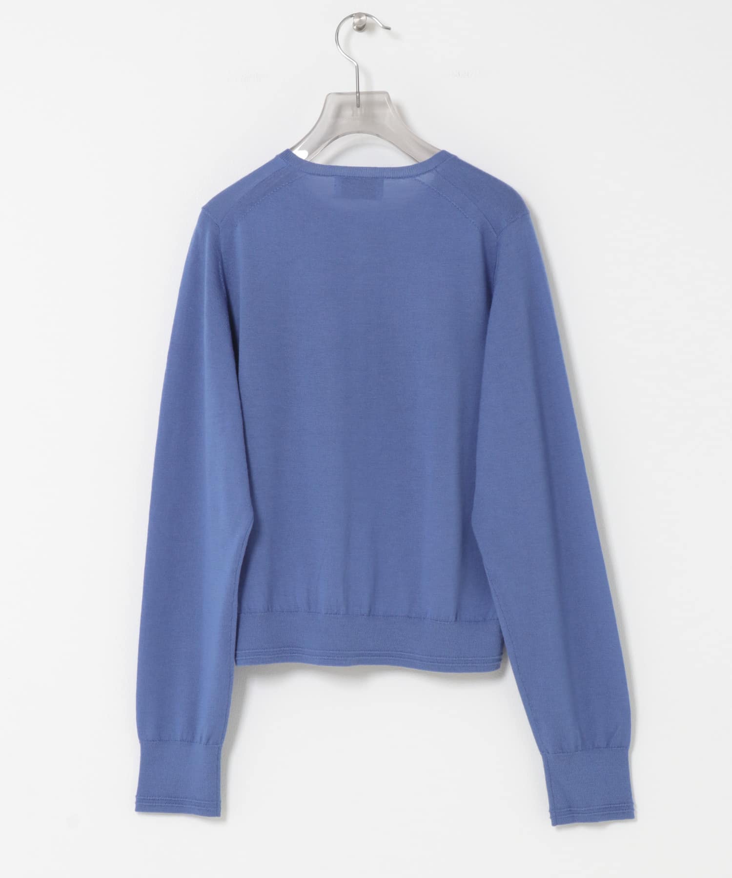 new basic　Lisse Cashmere henry knit BLUE GRAY FREE