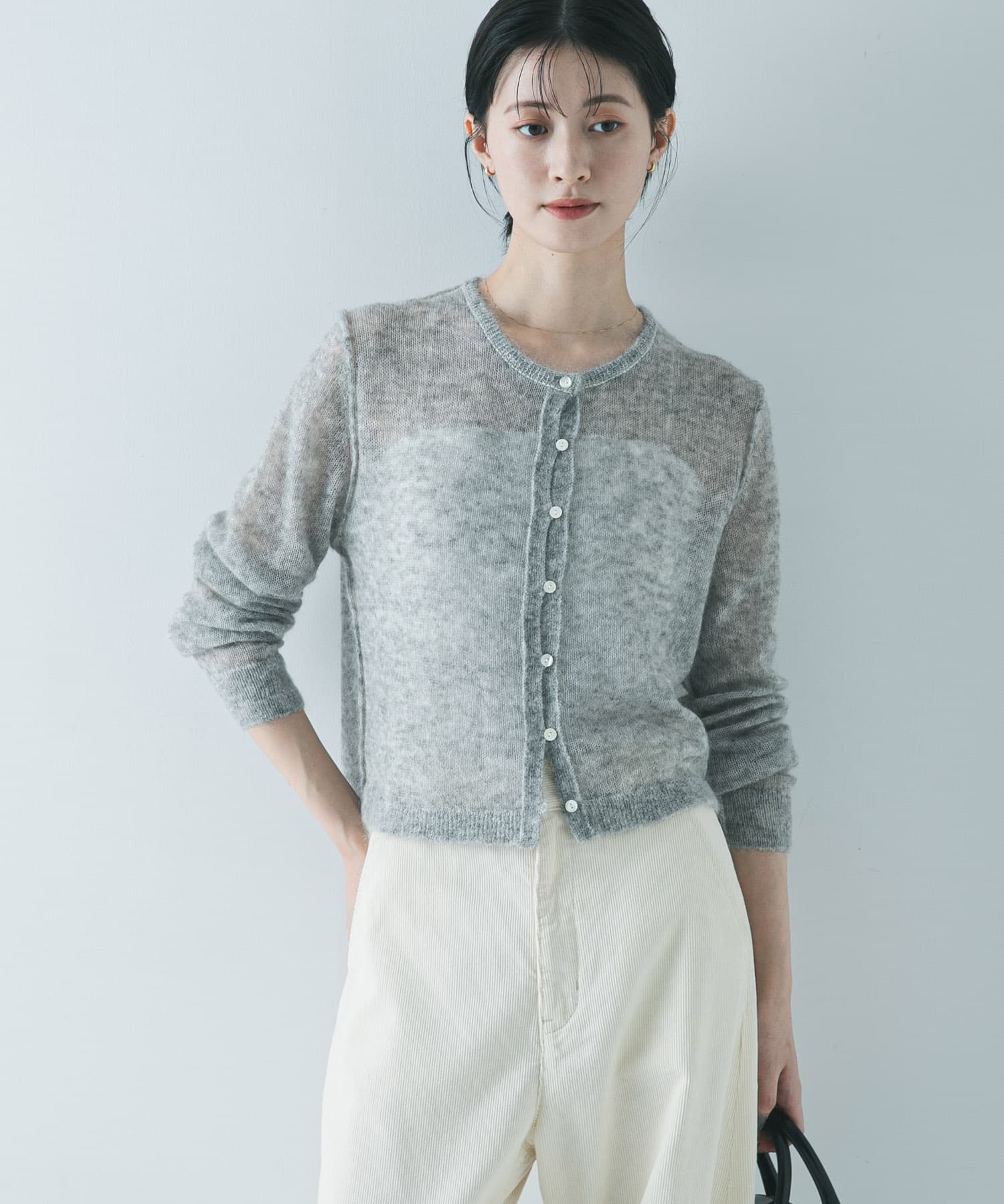 シアーモヘヤカーディガン