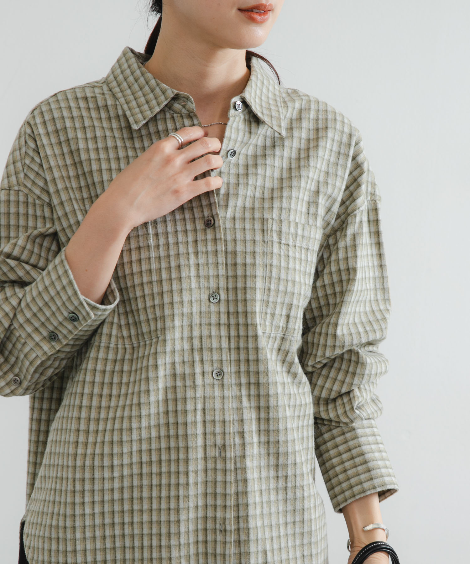 ネルチェックコットンシャツ