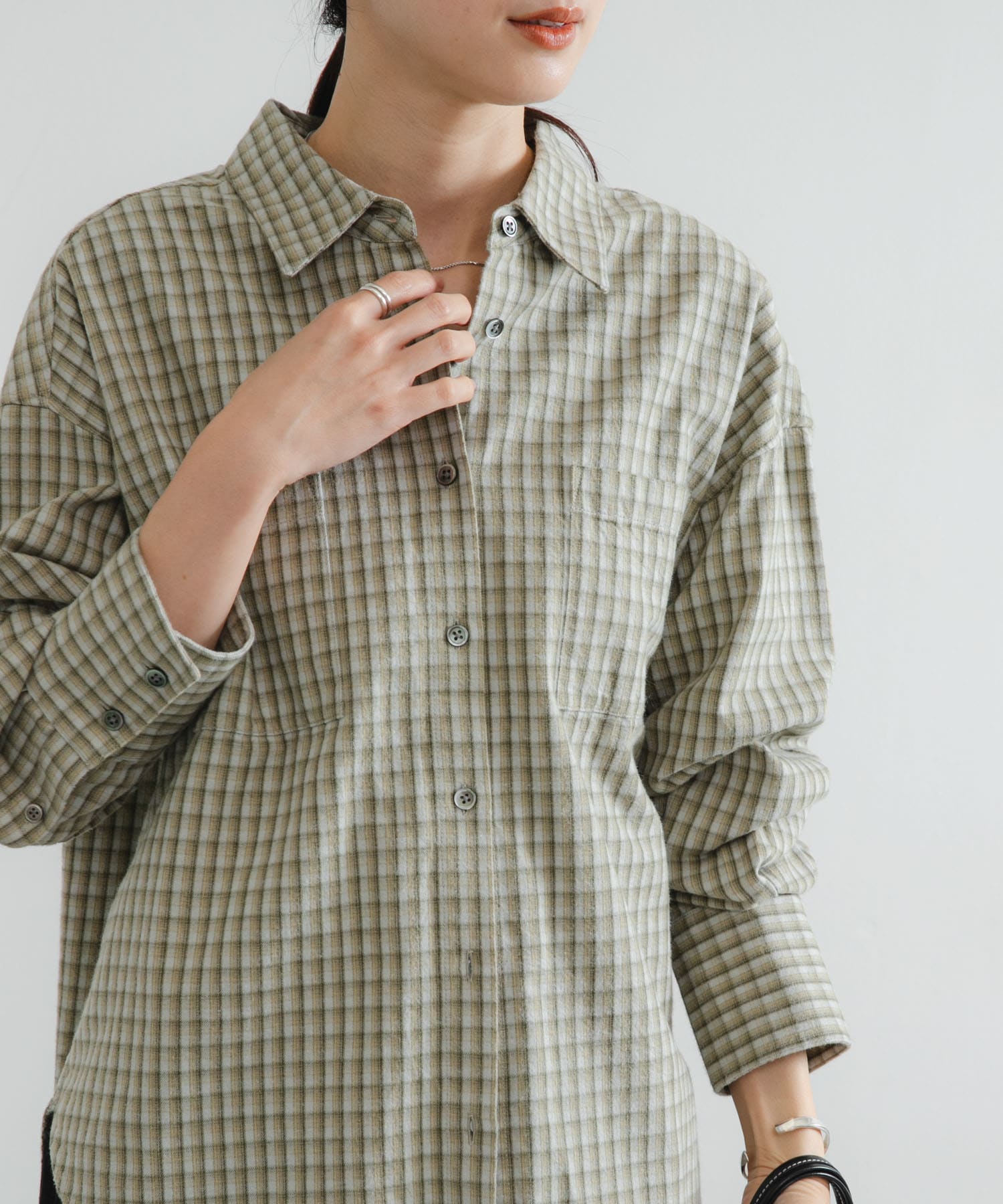 ネルチェックコットンシャツ