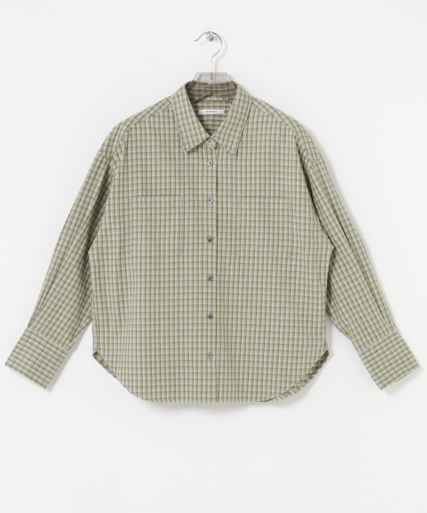 ネルチェックコットンシャツ L.GREEN FREE
