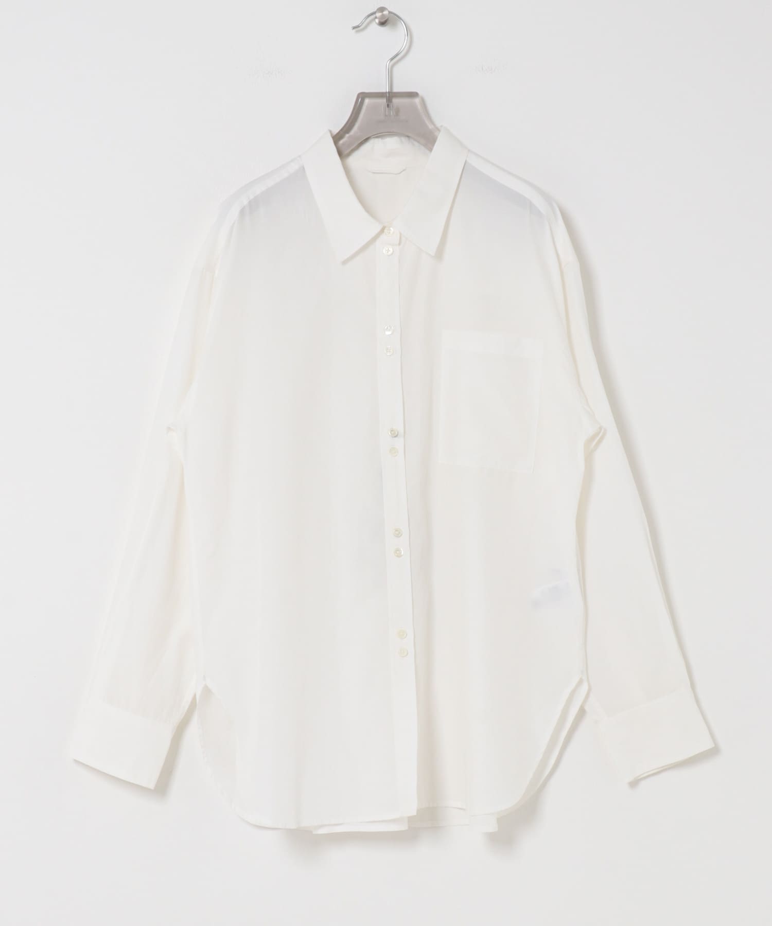 ダブルボタンコットンヴィスコースシャツ OFF WHITE FREE