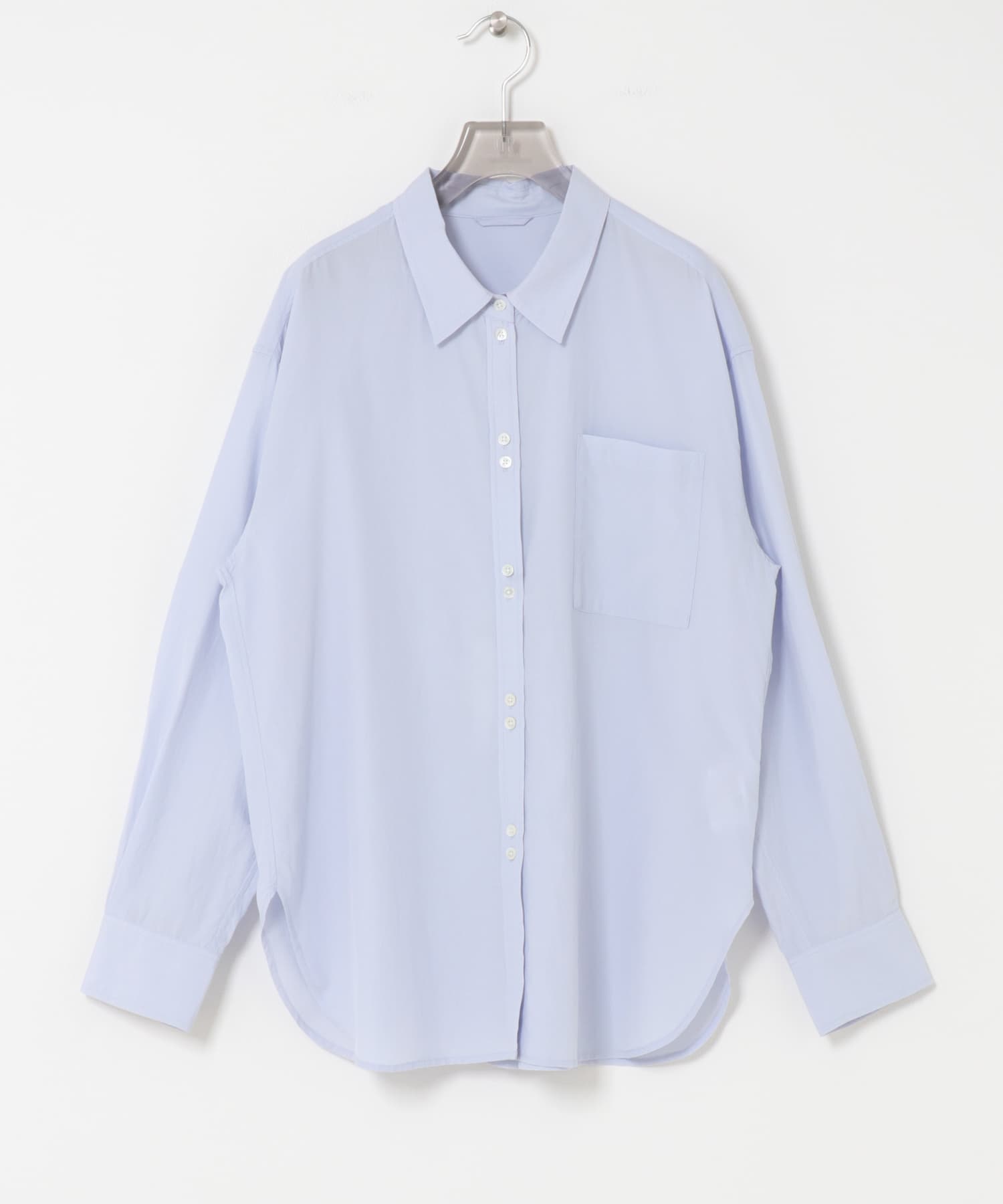 ダブルボタンコットンヴィスコースシャツ SAX FREE