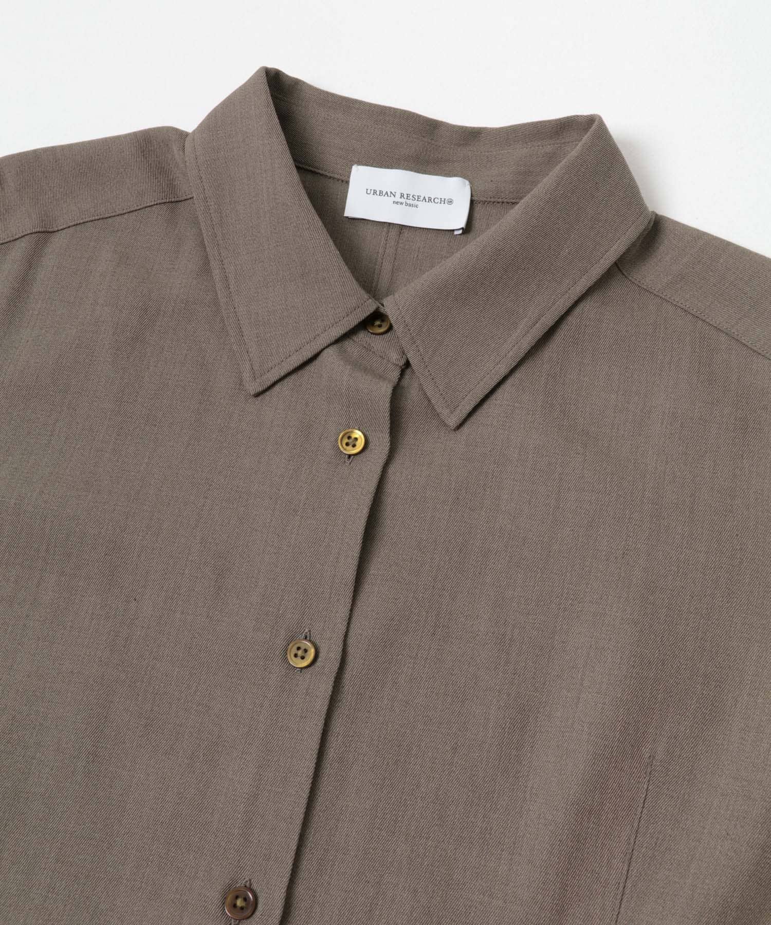new basic　WOOL TWILL SHAPE SHIRTS BEIGE FREE