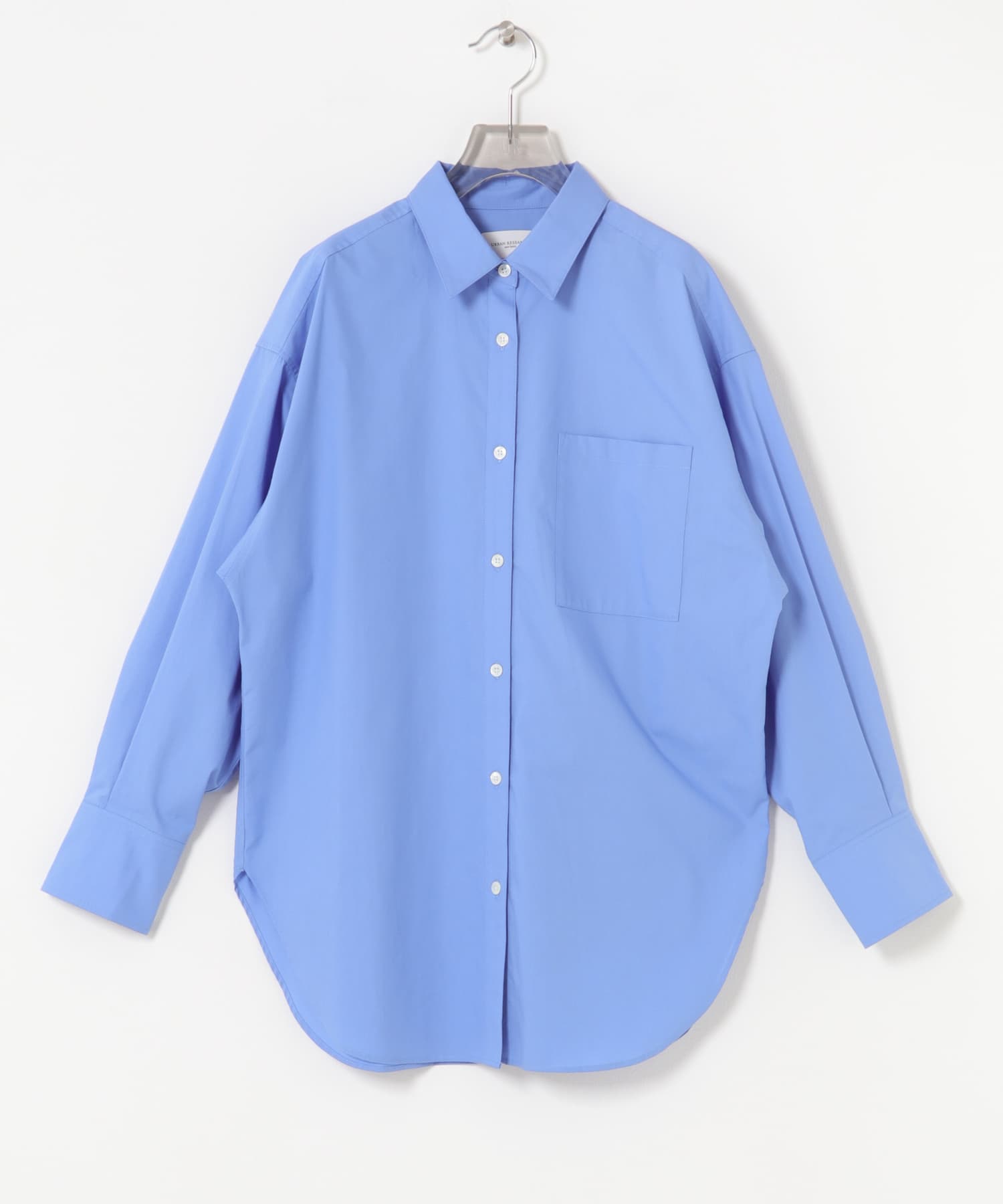 new basic　BROAD BIG SHIRTS BLUE FREE